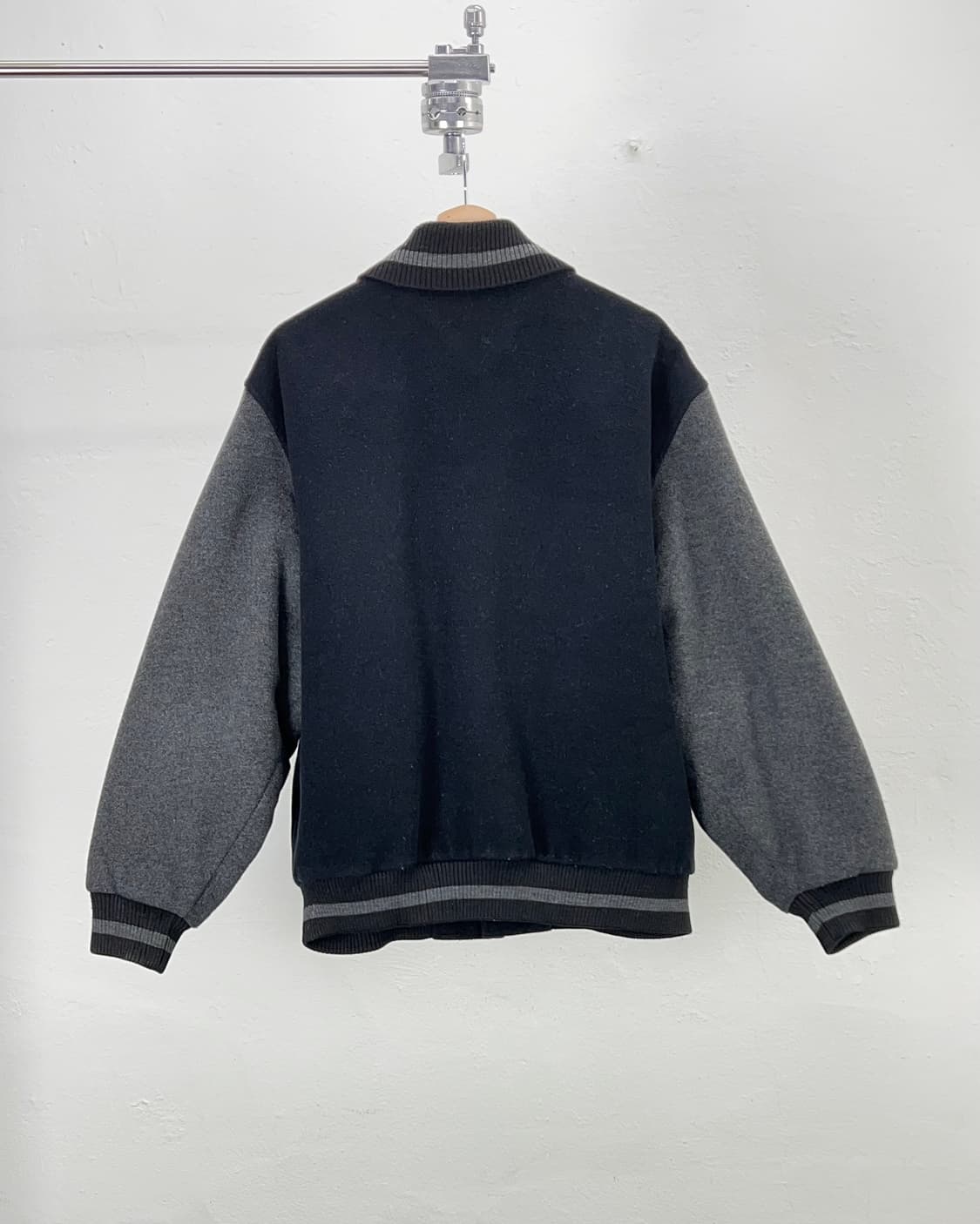 90s 나이키 삼나스포츠 블랙 앤 그레이 울 바시티 자켓 상품이미지6