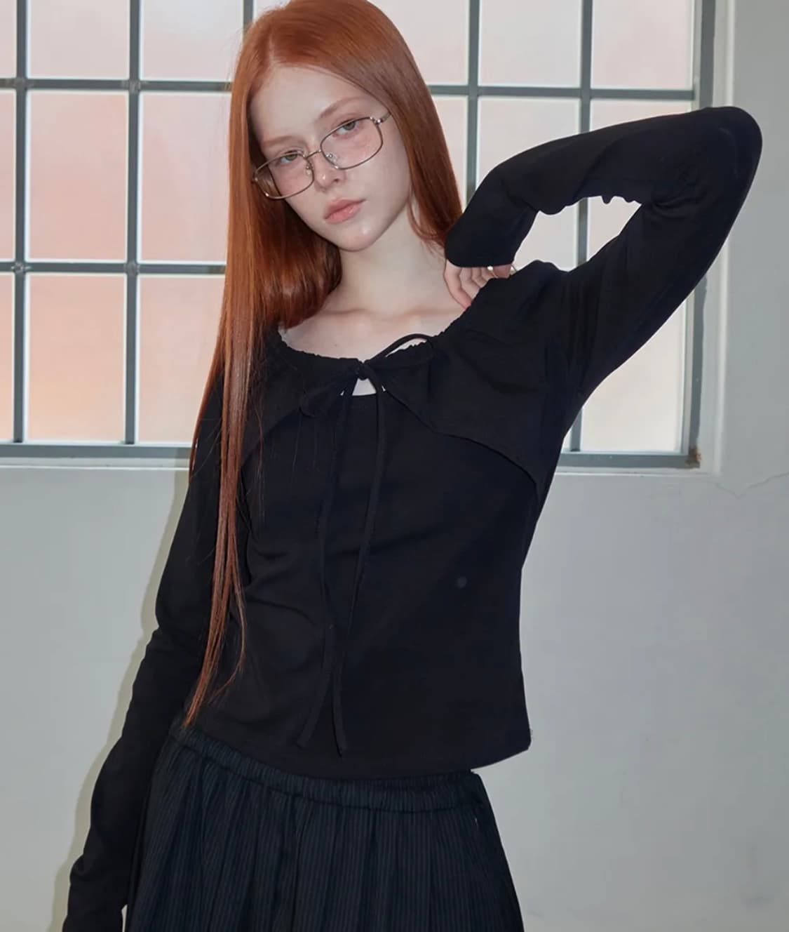 렌세 레이어드 볼레로 롱 슬리브 상품이미지1