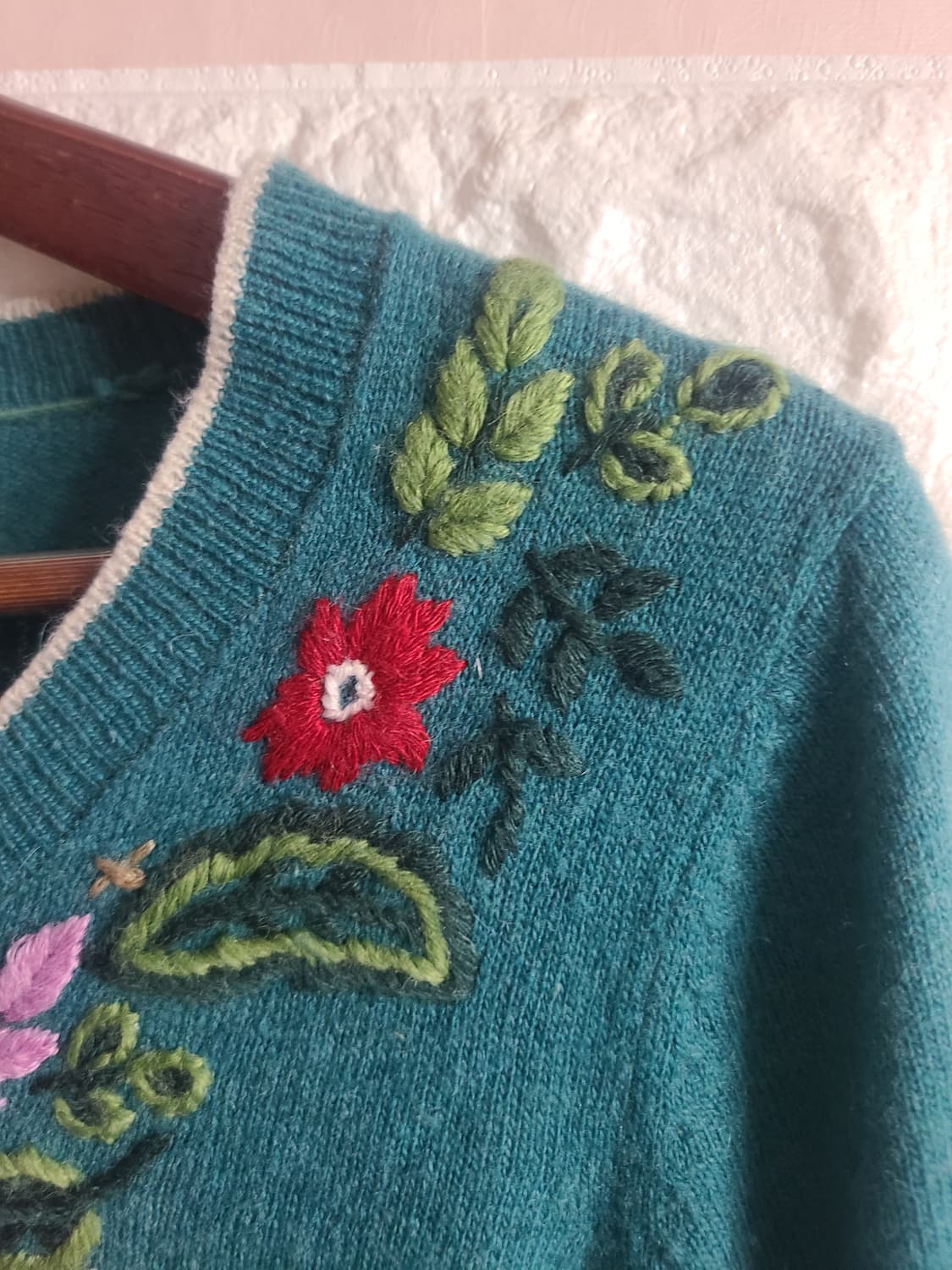 [수#]페페진스 꽃 자수 가디건 터키색(55) 상품이미지2