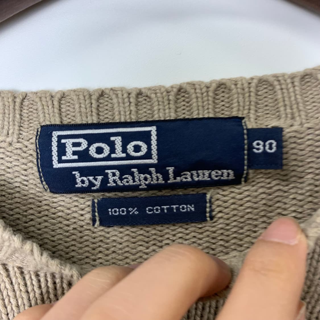 폴로 랄프로렌 코튼 베이지 라운드 니트 상품이미지5
