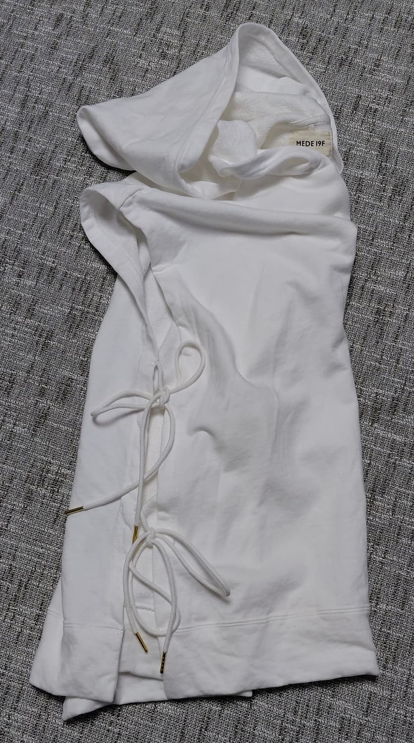 [LL] MEDE 19F 사이드 레이스업 후드 베스트 (화이트) 상품이미지9