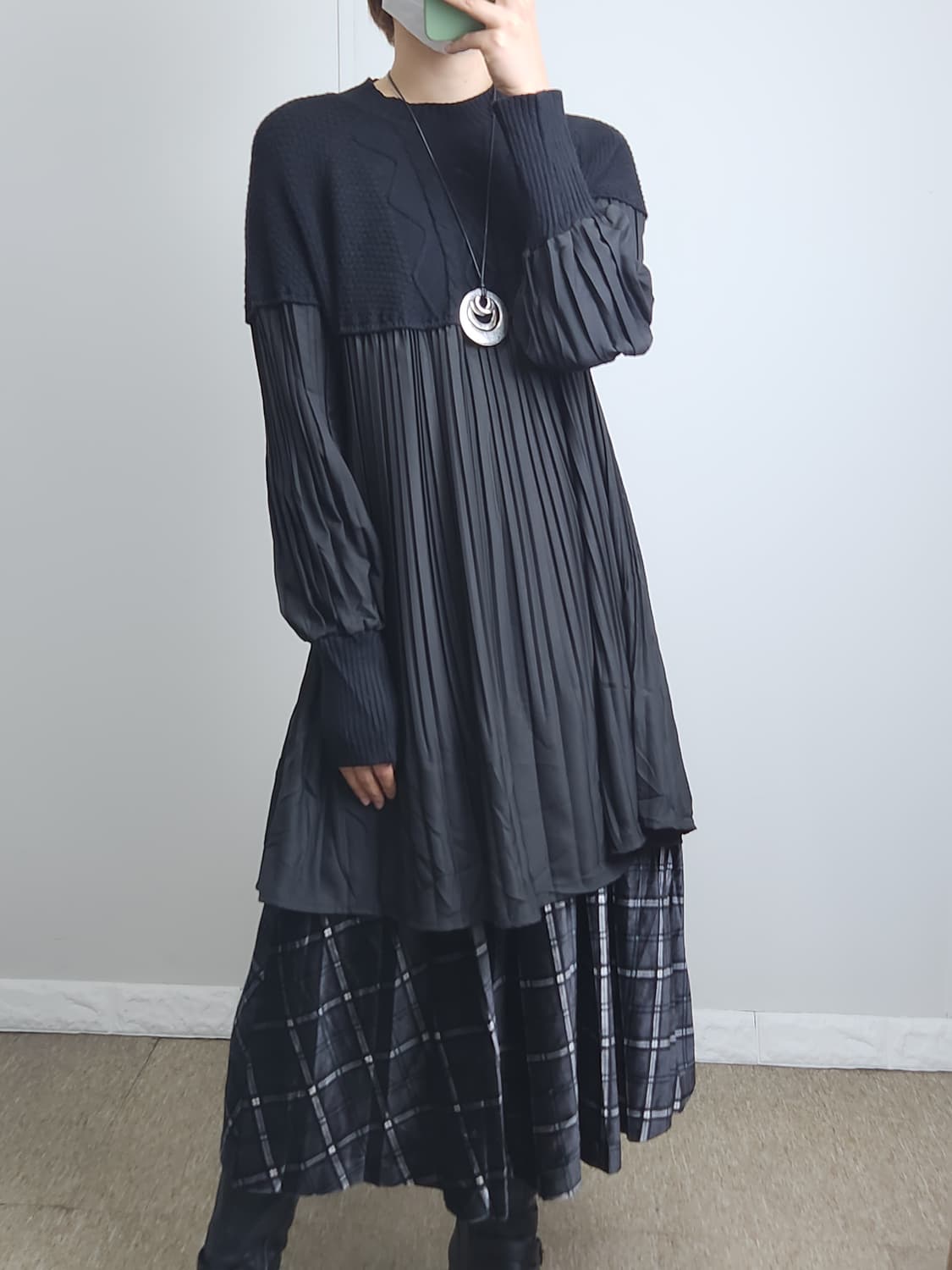 플리츠 니트  블라우스 상품이미지5