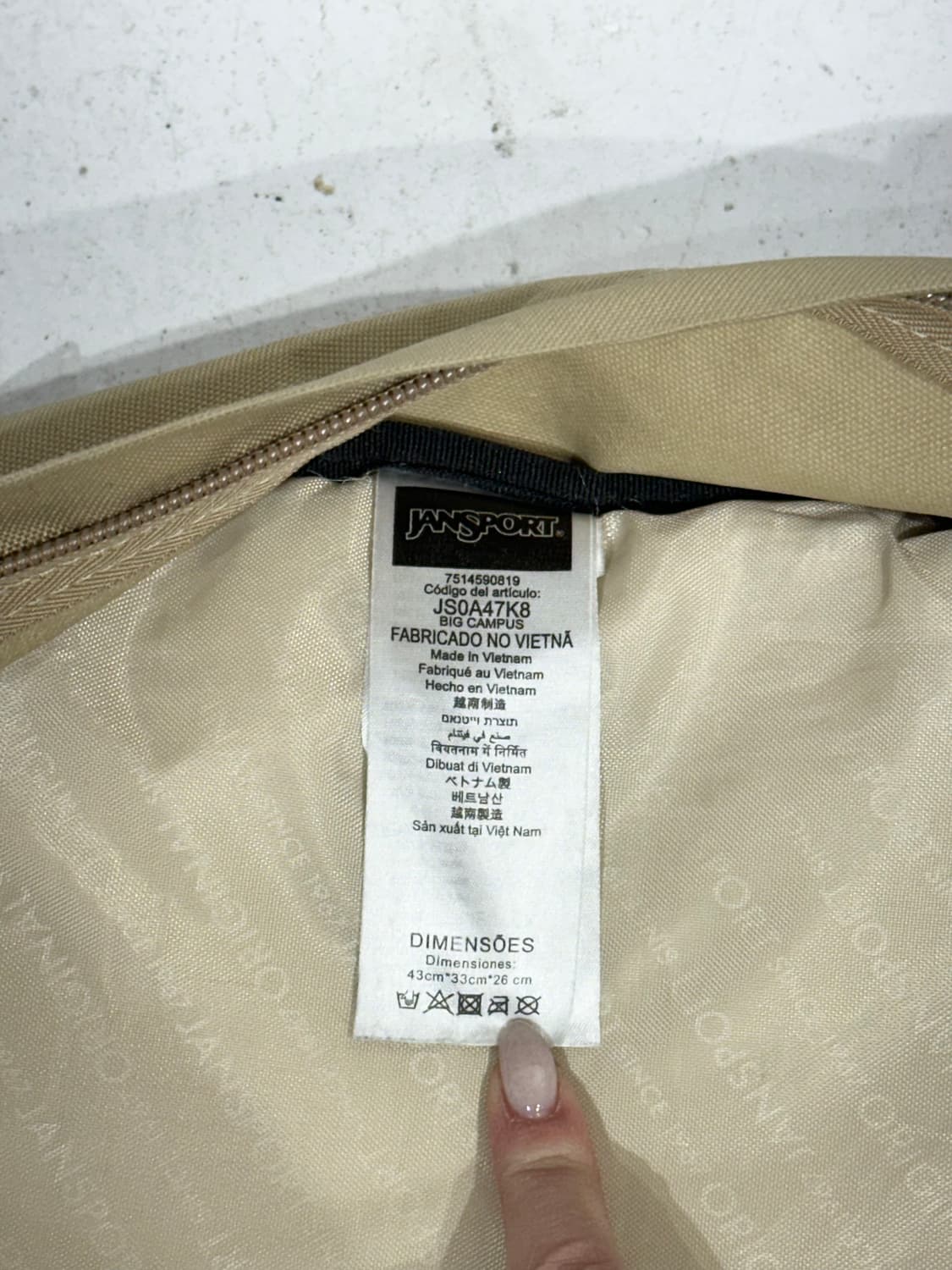 잔스포츠 베이지 가방 학교 백팩 책가방   상품이미지6