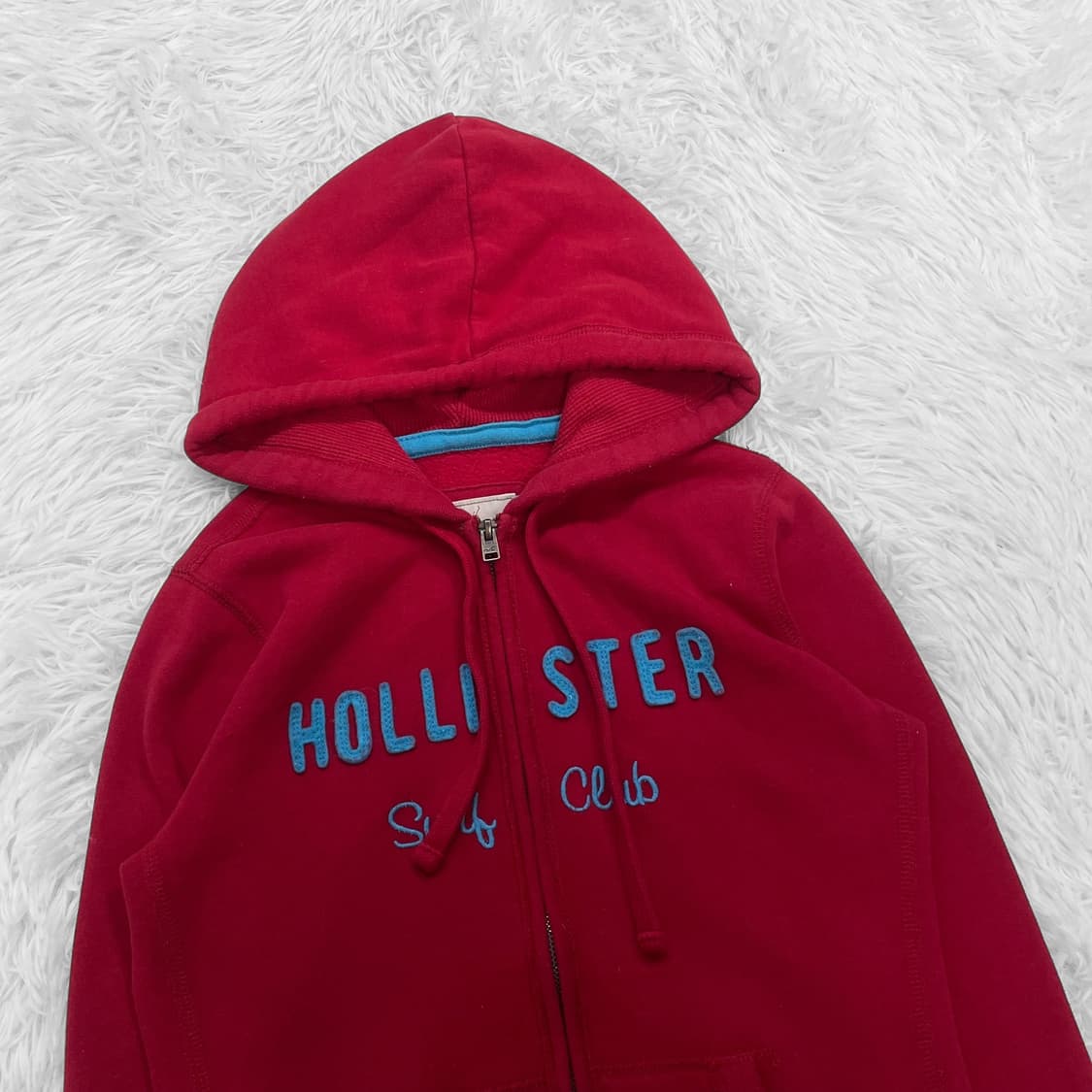 홀리스터 스펠 로고 후드집업 레드 상품이미지3