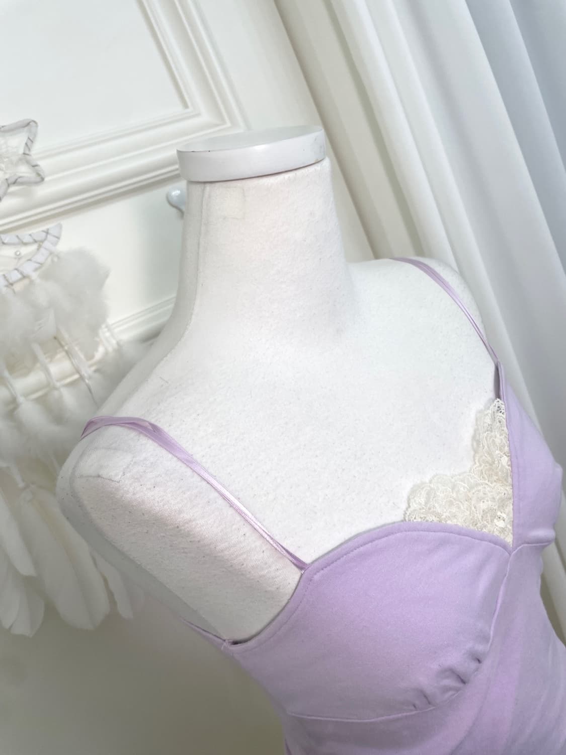 lavender lace trim fairy sleeveless top( 상품이미지6