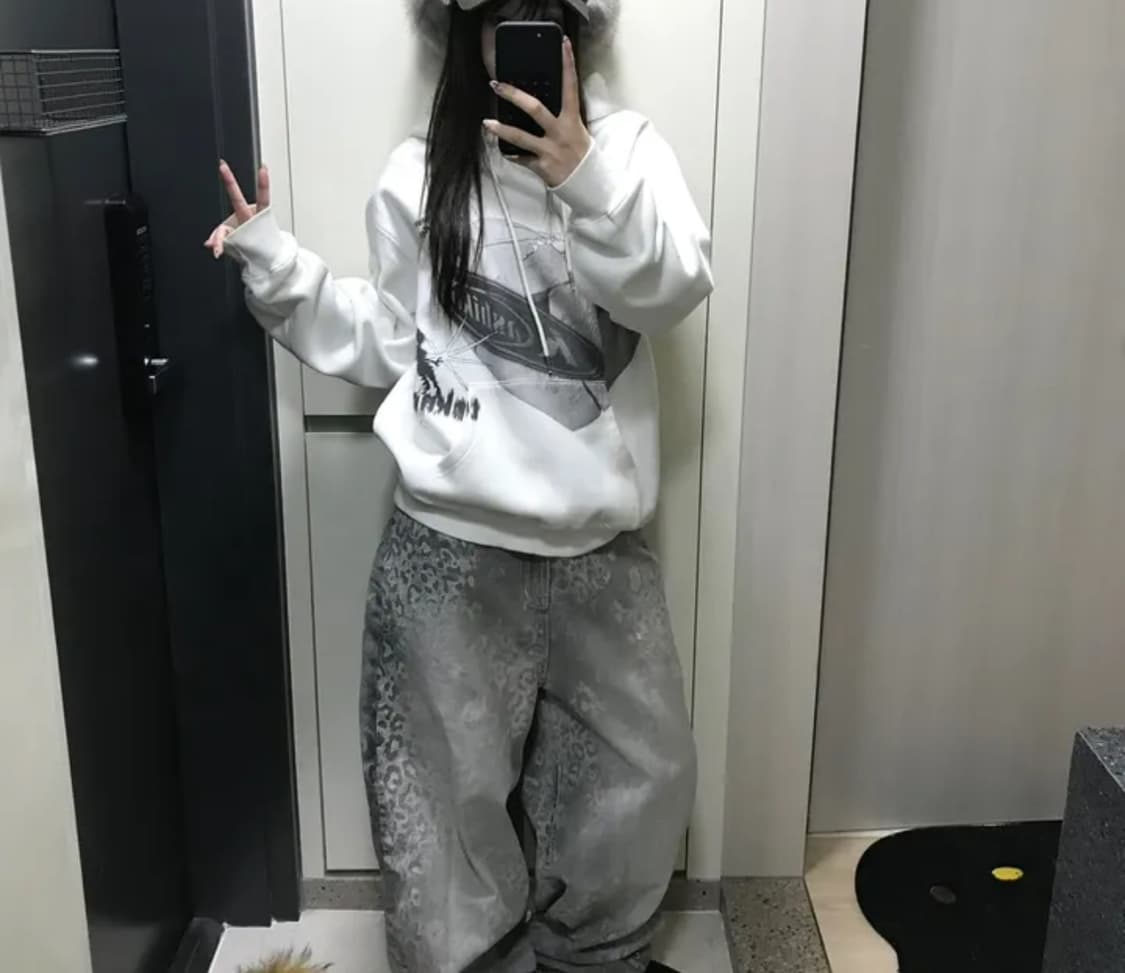 ootj 레오파드 데님팬츠 레오파드 팬츠 갸루 오네갸루 상품이미지1