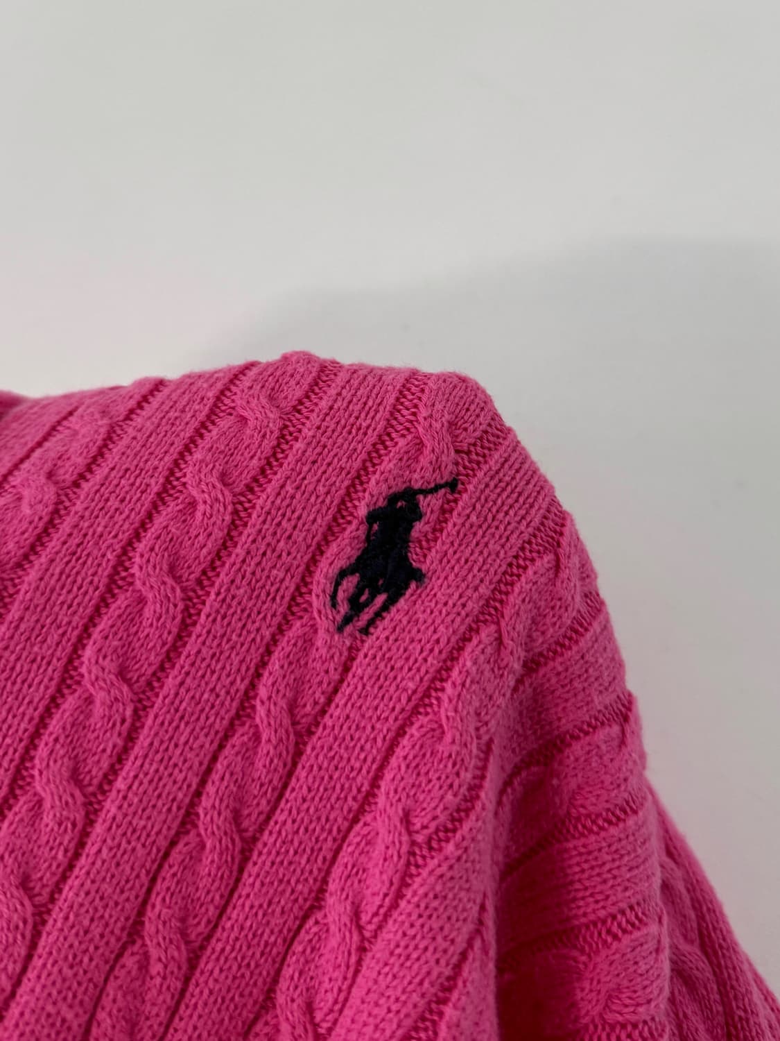 폴로 랄프러렌 핑크 코튼 케이블 가디건 상품이미지3
