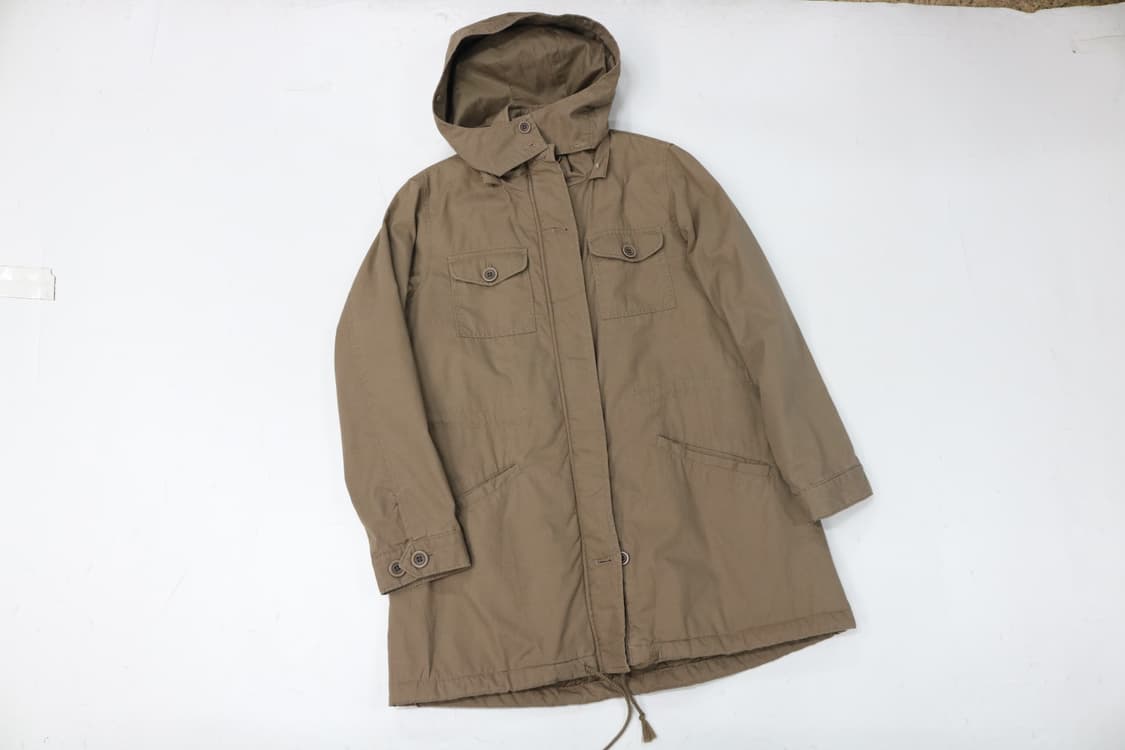 빈티지 카키 브라운 후드 필드 자켓 야상 점퍼 (M) 상품이미지3