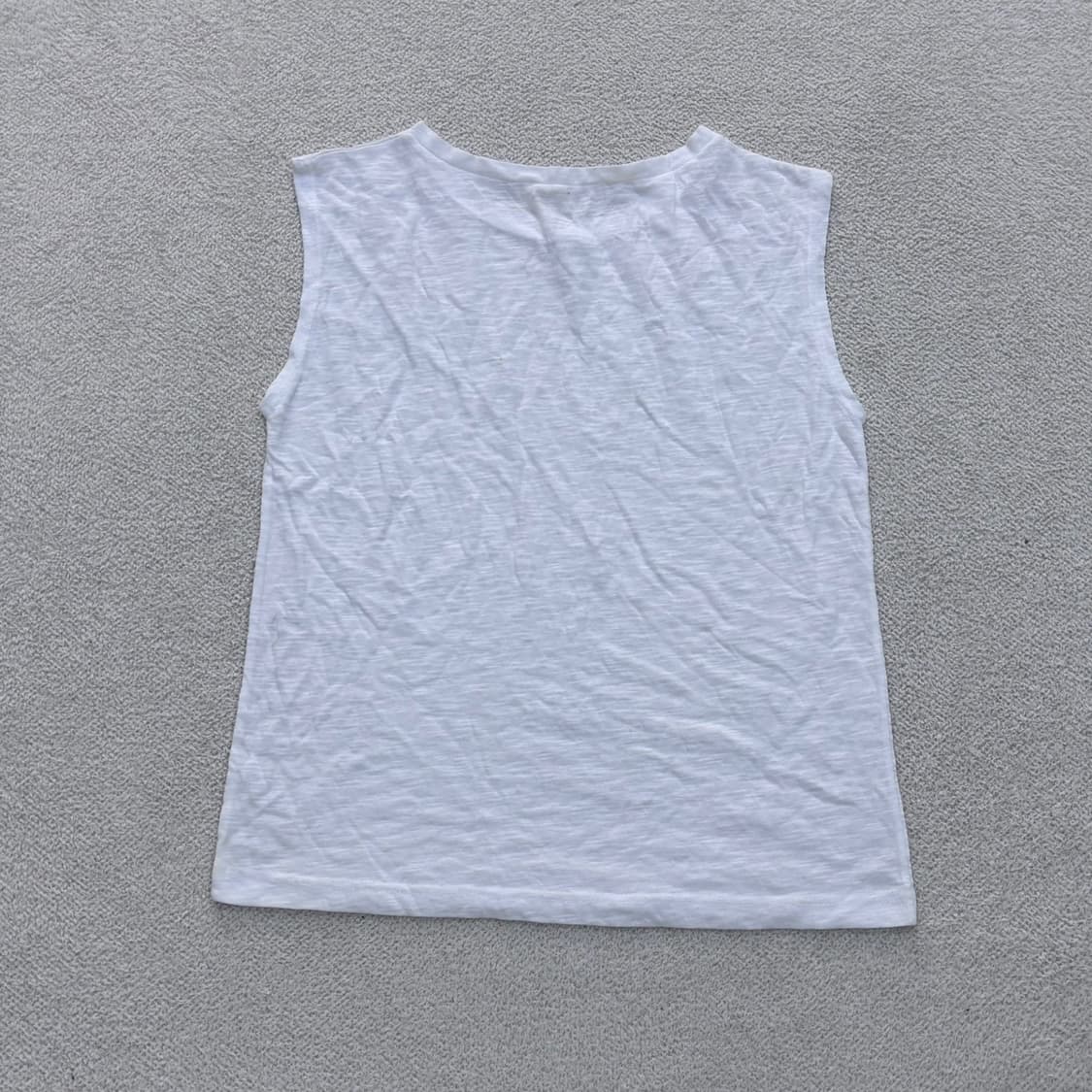 실측확인 빈티지 린넨 민소매 티셔츠 0415E 상품이미지2