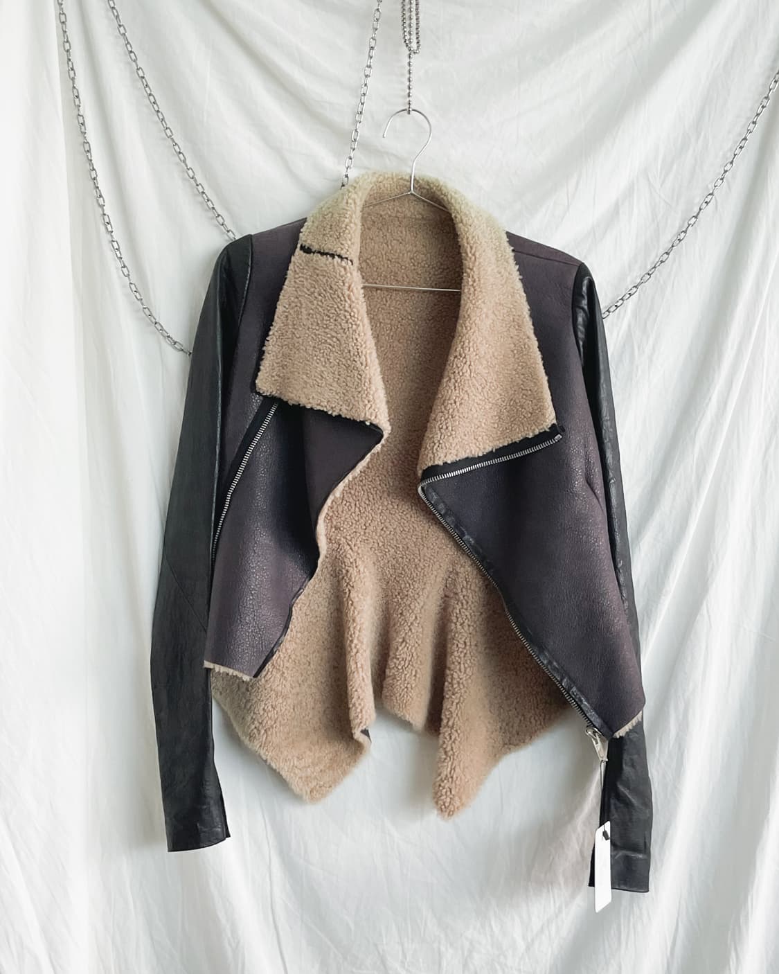 릭오웬스 12fw olmar&mirta 하이넥 드레이프 무스탕자켓 상품이미지8