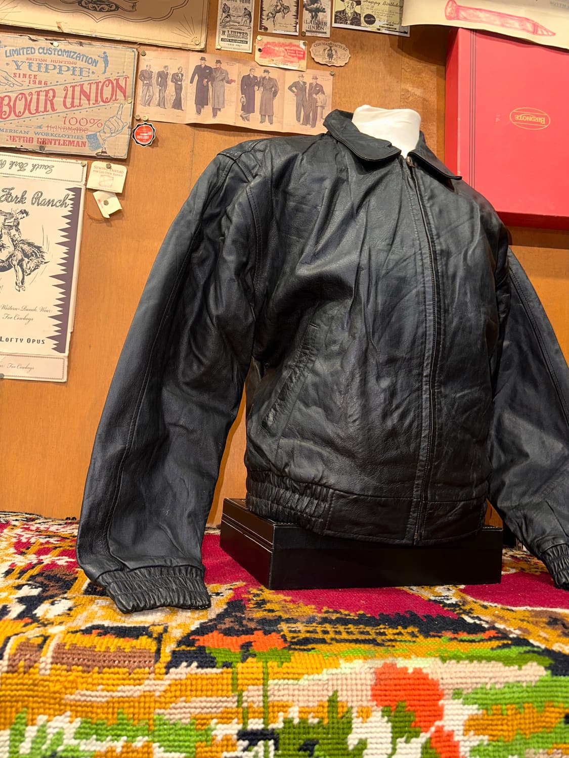 ( L-XL ) 봄버자켓 푸퍼자켓 레더자켓 항공점퍼 빈티지가죽자켓 상품이미지2