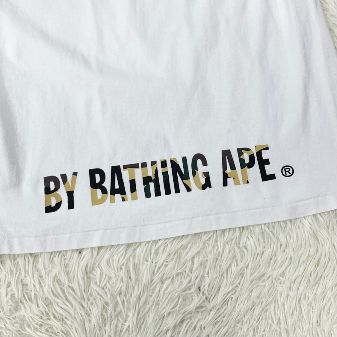 베이프 Bape 빅 사루 황계 카모 반팔티 화이트 상품이미지4