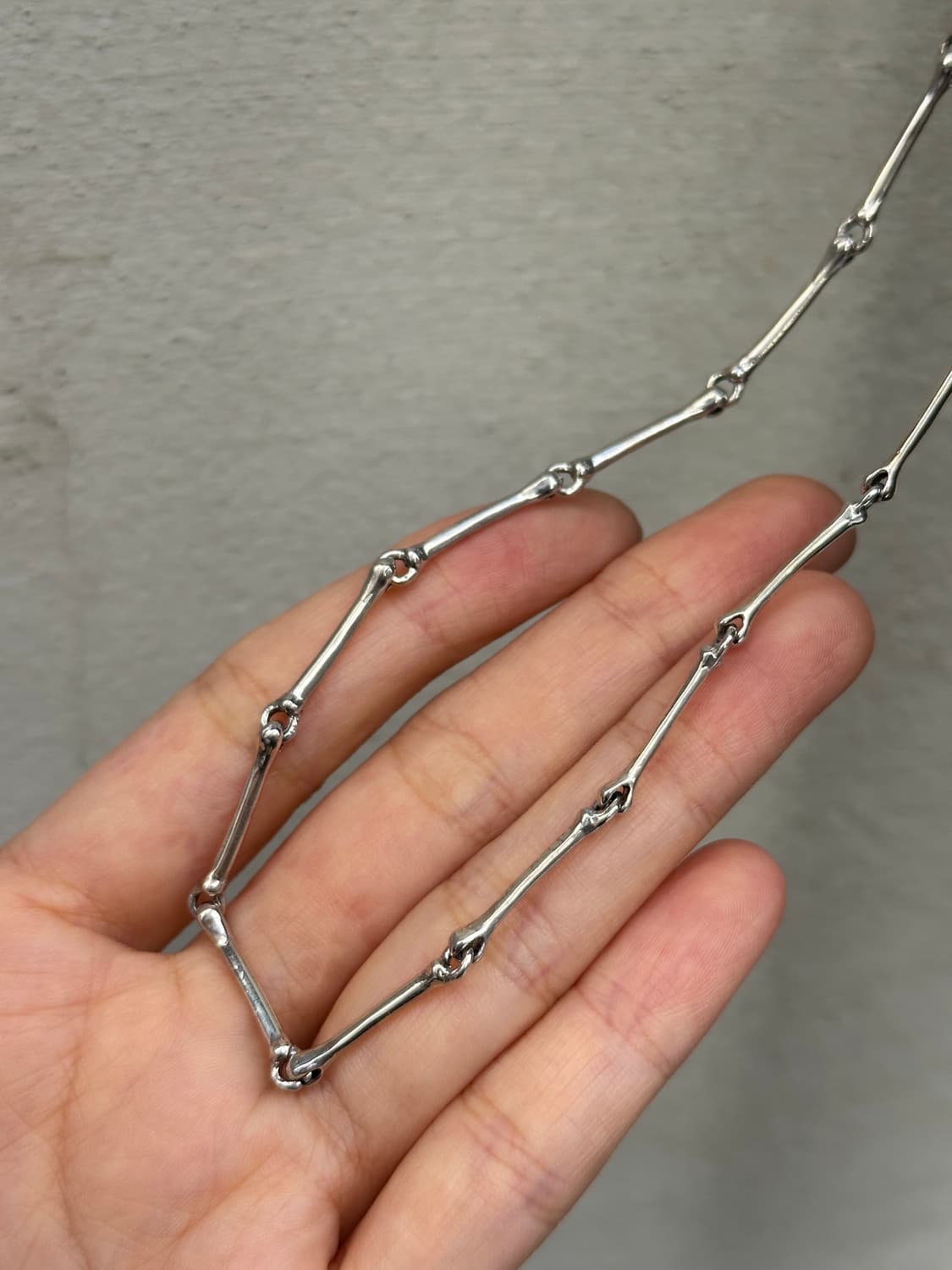 Skull Bone Chain Bar 925Silver Necklace  상품이미지1