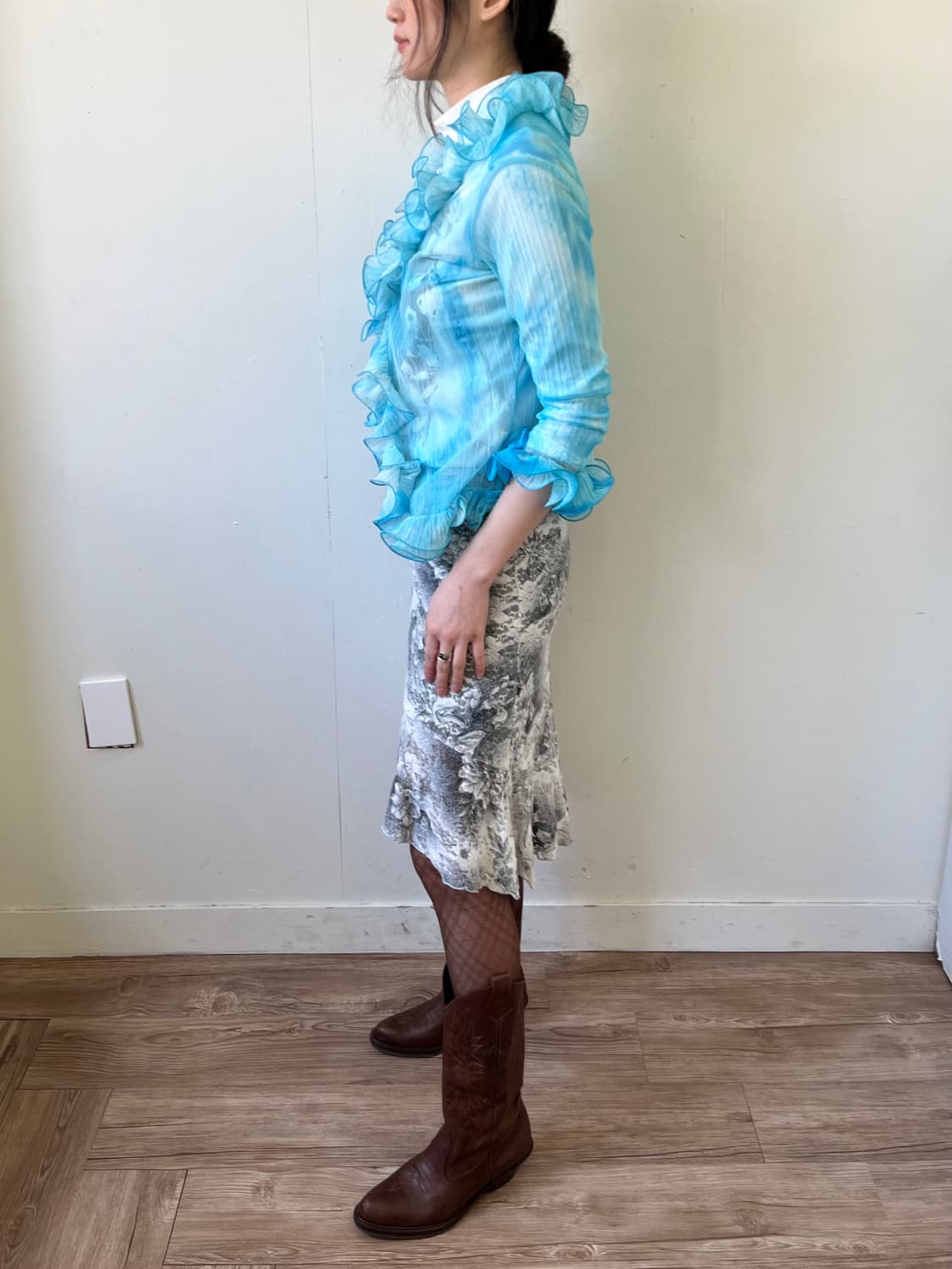 La quest-ceque 언발란스 스노우 플라워 스커트 상품이미지9