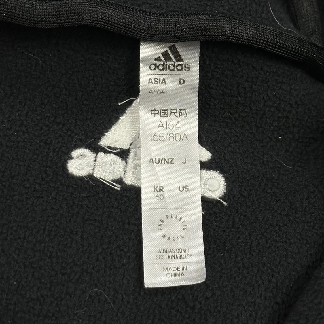 아디다스 쉐르파 블랙 후리스 후드집업 (실측 L 여성추천) 상품이미지5