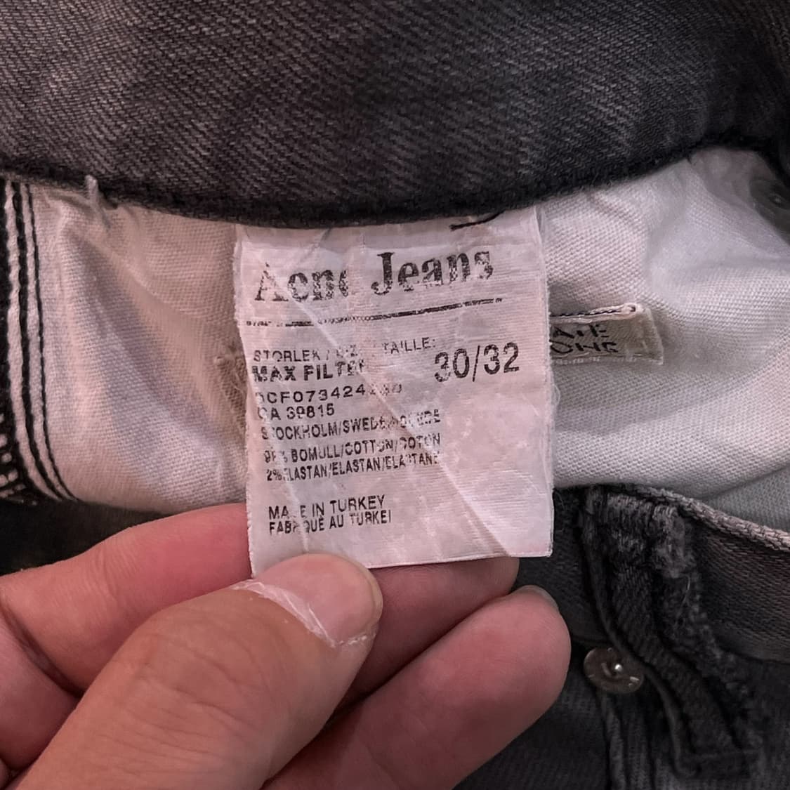  아크네진스 흑청 데님팬츠 y12732 상품이미지8