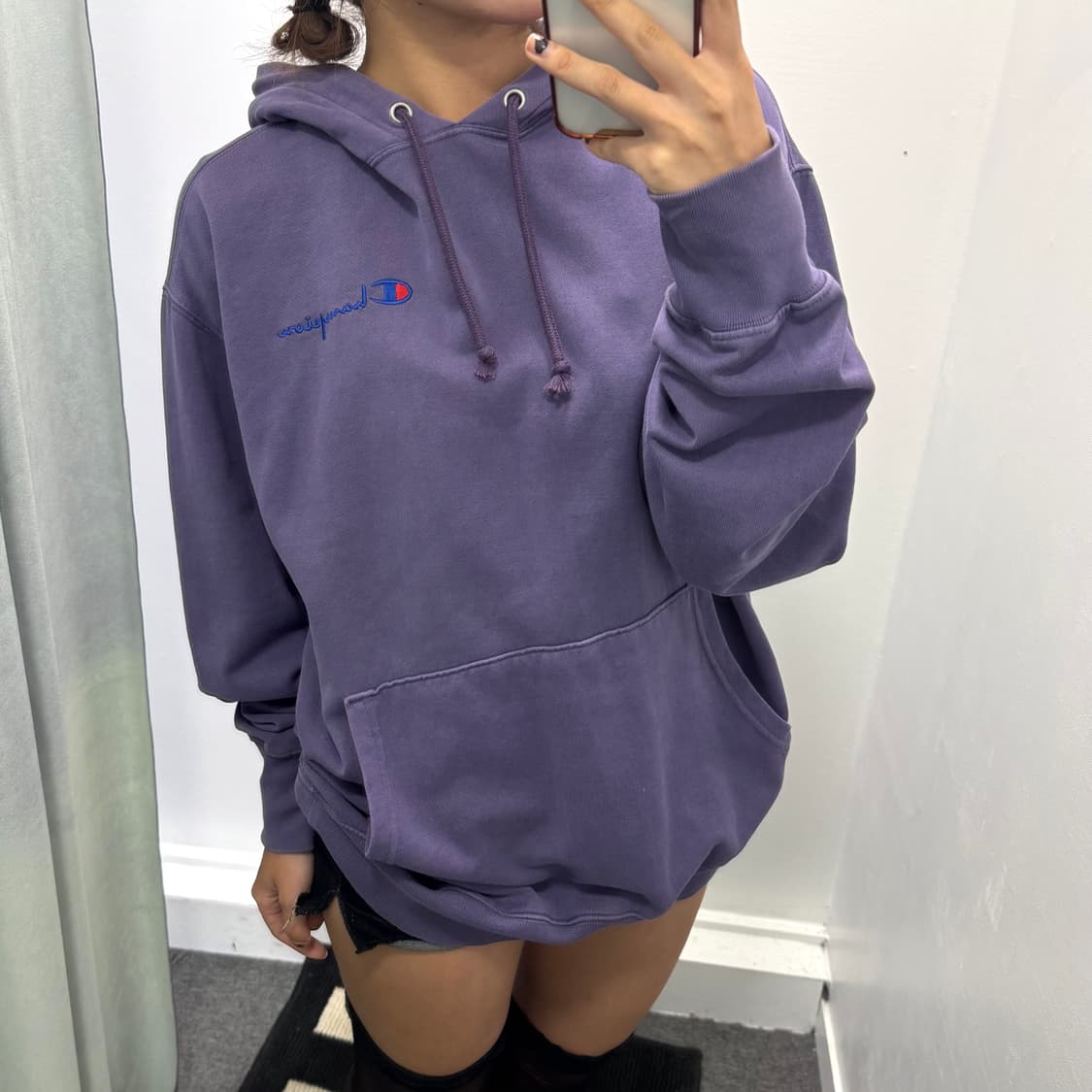 챔피온 퍼플 후드티 상품이미지2