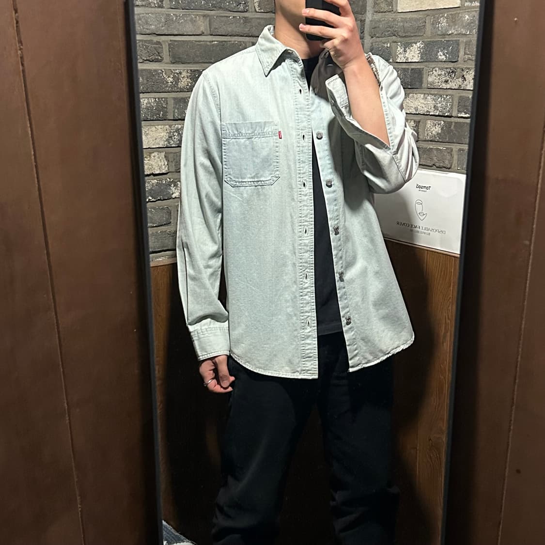 M) 리바이스 투포켓 워크 데님 셔츠 자켓 T버튼 타입 L89 상품이미지8