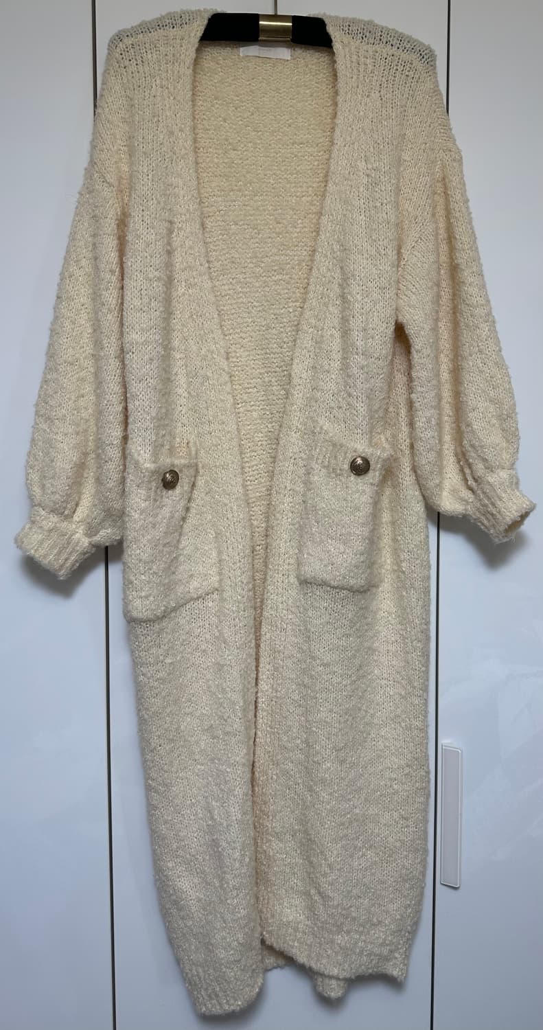 줄로그 롱 니트 부클 울가디건 상품이미지1