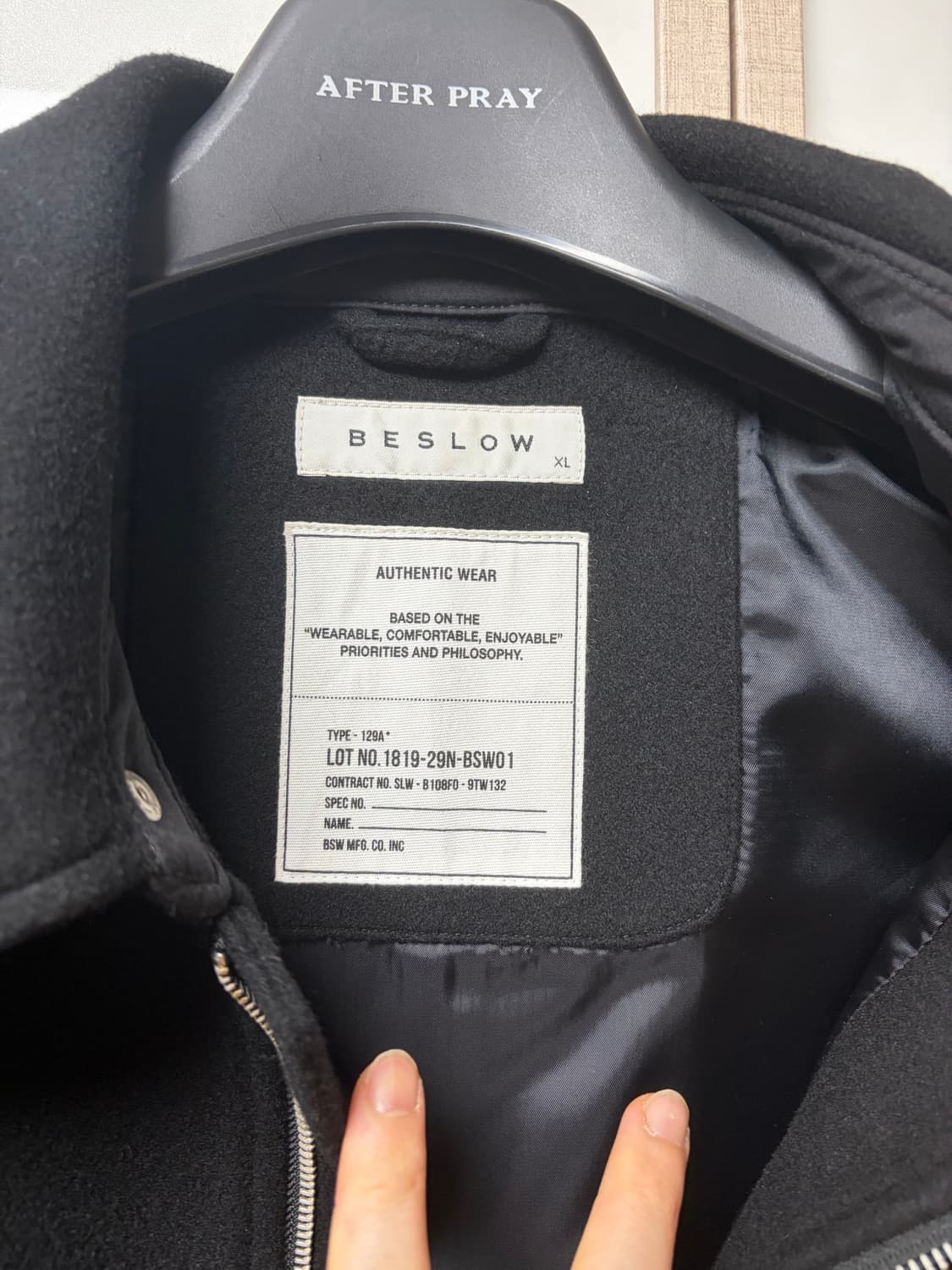 비슬로우 울 블루종 자켓 xl 상품이미지3