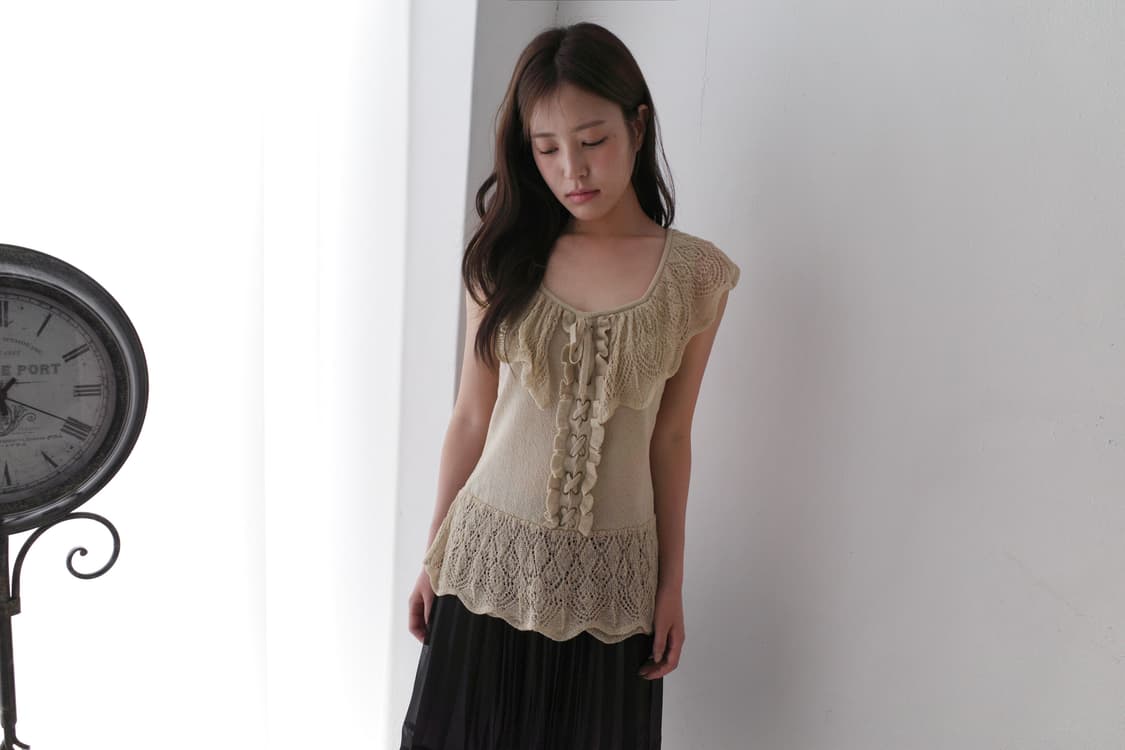crochet knit sleeveless 상품이미지1