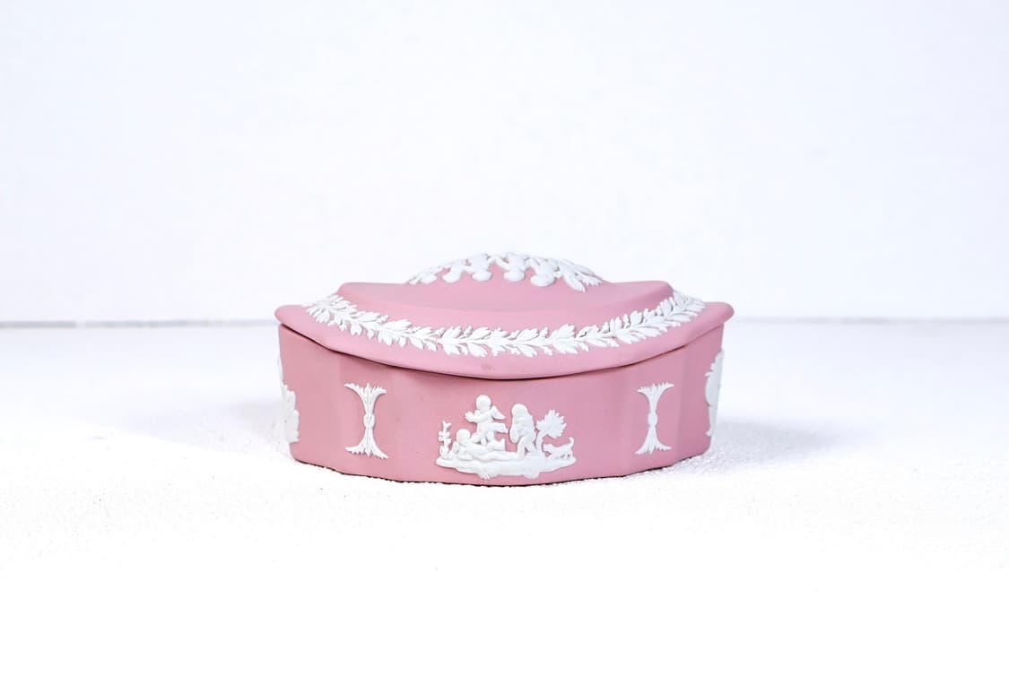[영국앤틱] 웨지우드 제스퍼웨어 오발 트링켓박스 보석함_핑크 상품이미지5