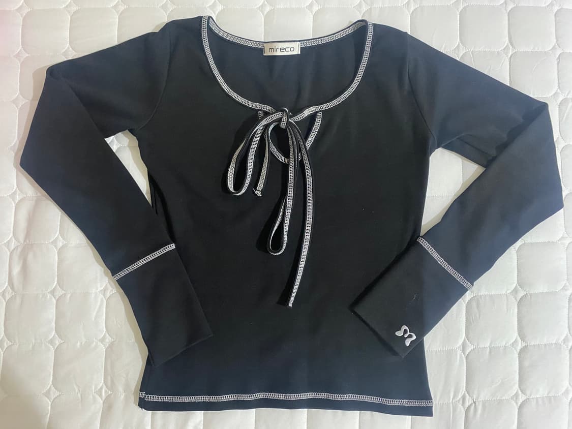 STITCH RIBBON T BLACK 상품이미지3