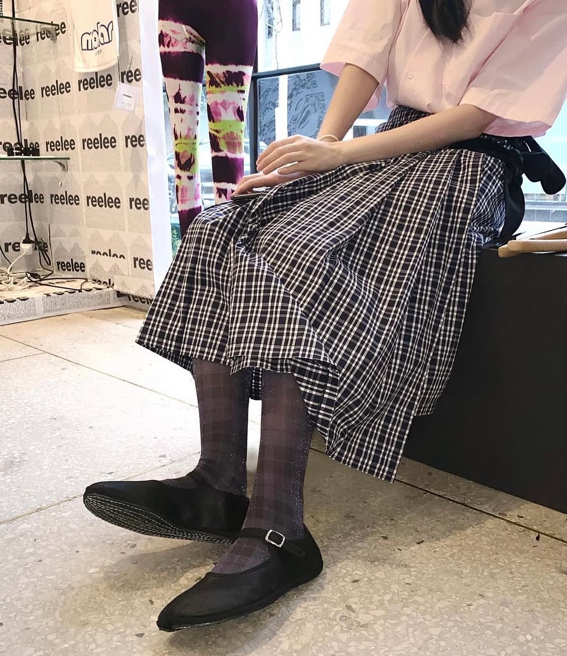 언노운블루 Bunny Bunny Skirt - check 상품이미지2