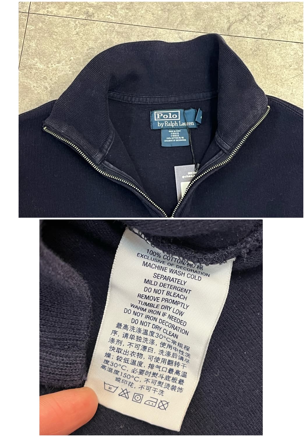 폴로 랄프로렌 반집업 니트 네이비 S #csz2671 상품이미지4