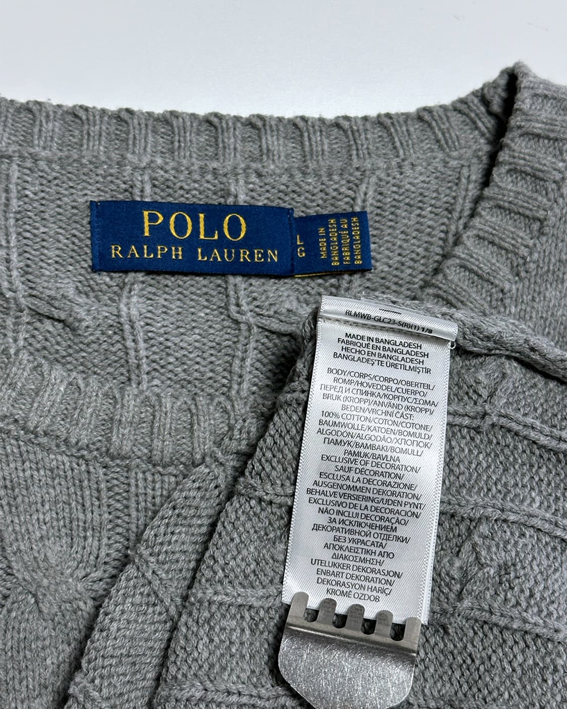 폴로 케이블 니트 그레이 상품이미지4