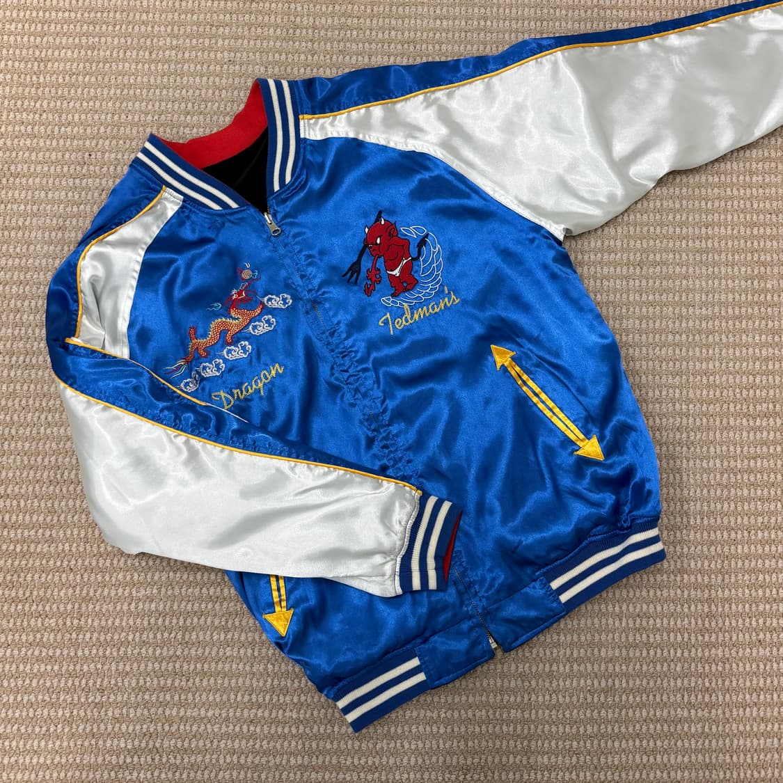 테드 컴퍼니 레드데빌 앤 타이거 벨벳 리버시블 양면 스카잔 상품이미지6