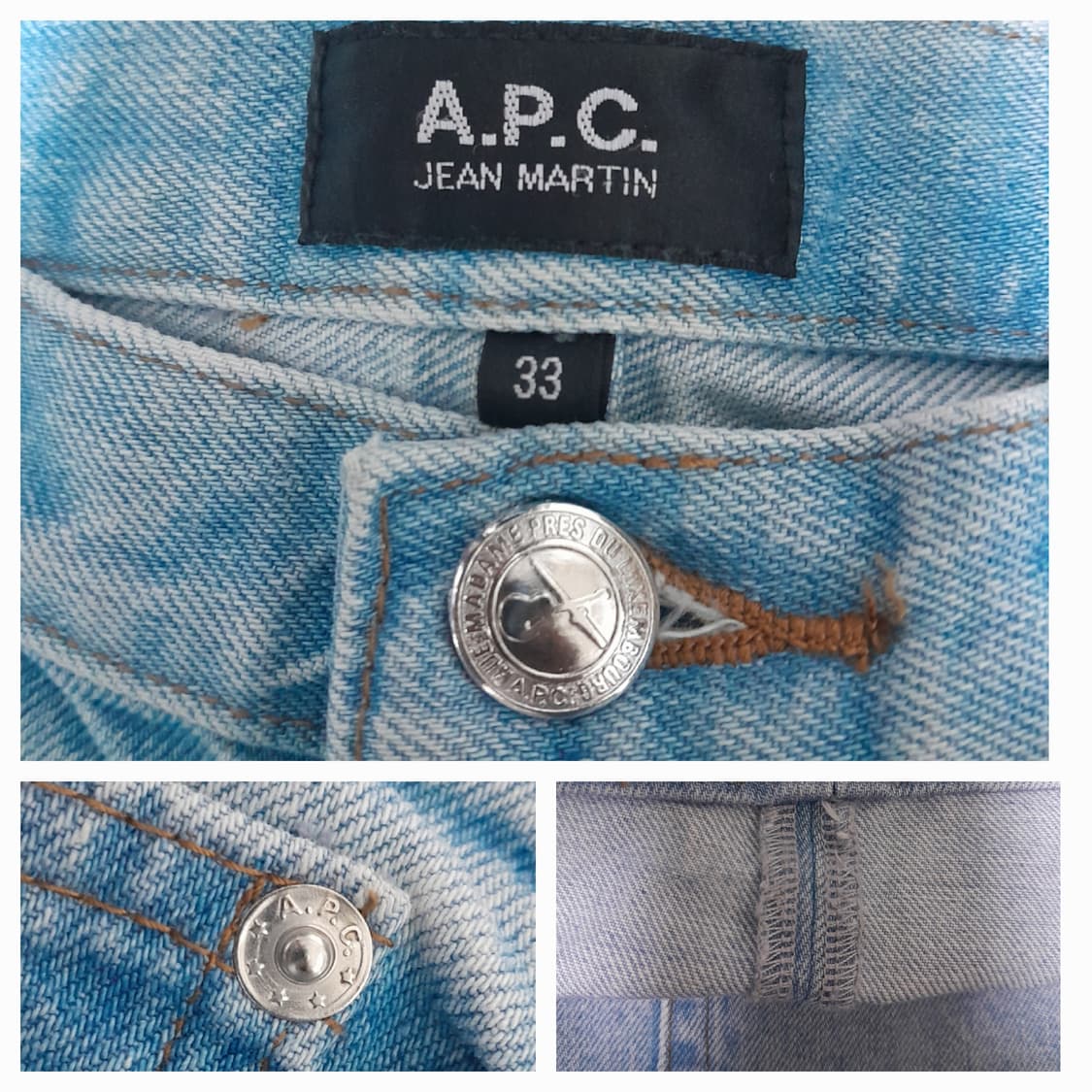 22SS A.P.C. 마틴진 연청 데님팬츠 33"~34" 상품이미지6