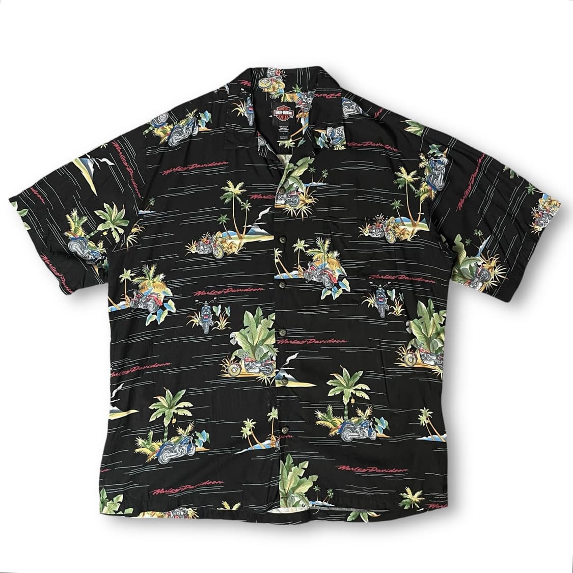 할리데이비슨 블랙 하와이안 셔츠 L 상품이미지1