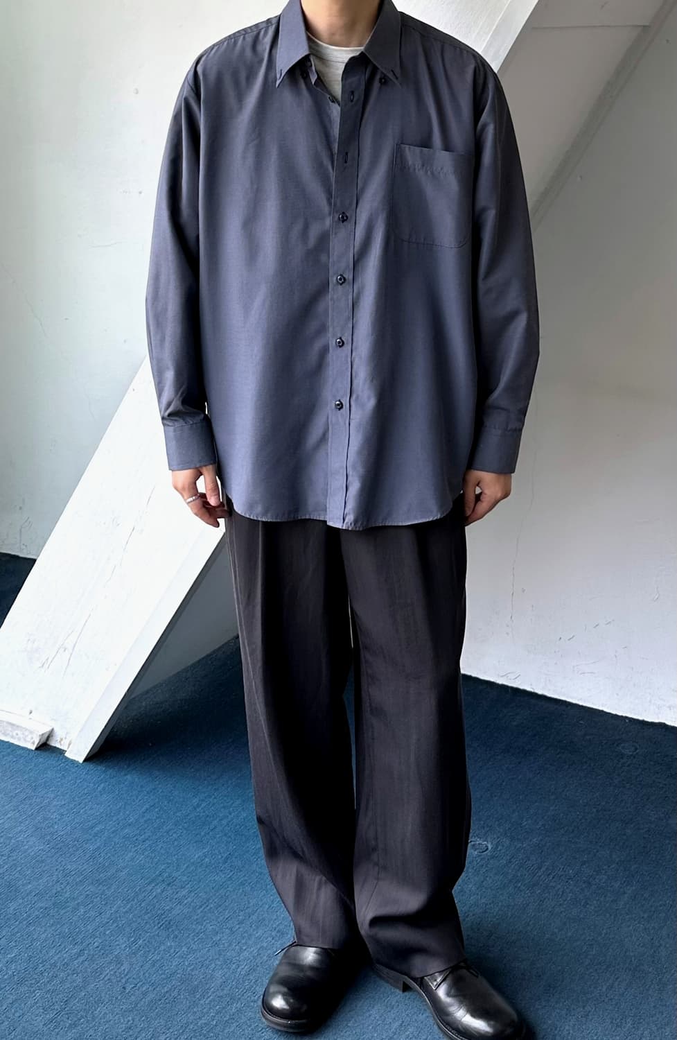 High count poly multi stripe B/D shirt 상품이미지6