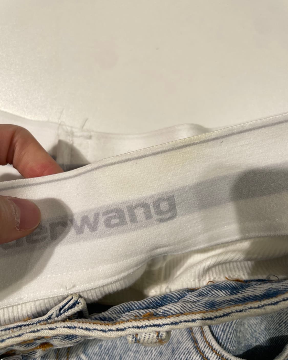 알렉산더 왕 연청 디스트레스 밴딩 데님 쇼츠 상품이미지9