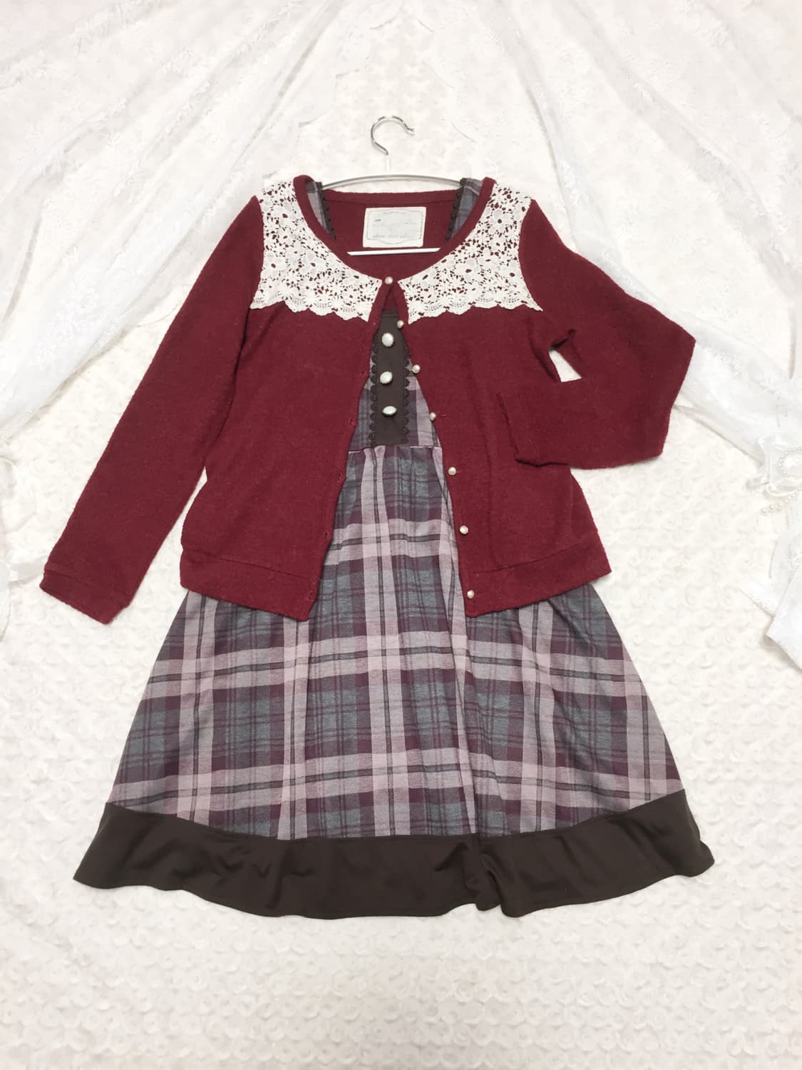 빈티지 올리브 데 올리브 크로셰 가디건 상품이미지1