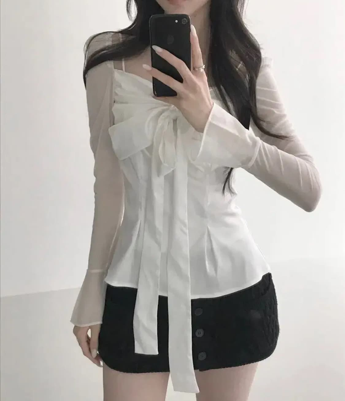 힐다 고희 실키 스완 블라우스 화이트 hillda 상품이미지2