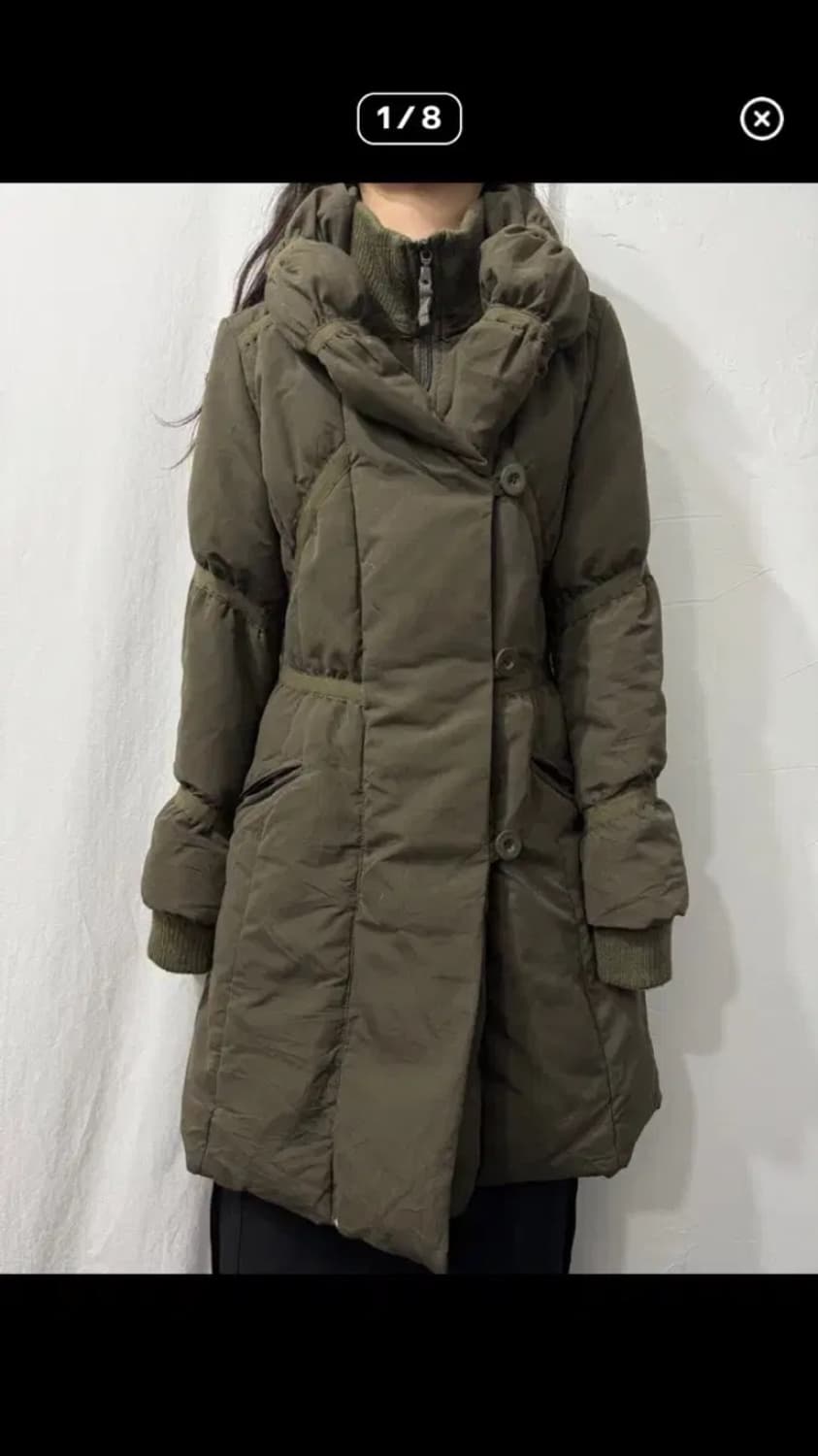 빈티지 카키 패딩 상품이미지1