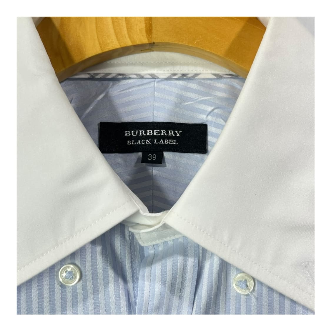 [Burberry] 버버리 블랙라벨 스트라이프 배색 카라 긱시크 셔츠 상품이미지5