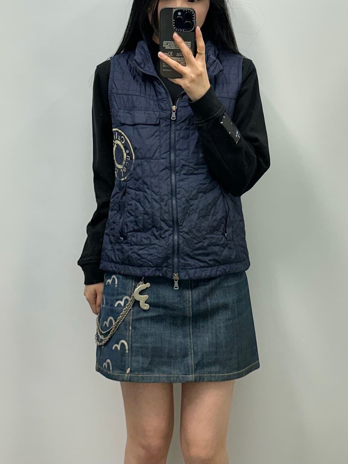 캘빈클라인 로고 네이비 퀼팅 조끼 상품이미지1