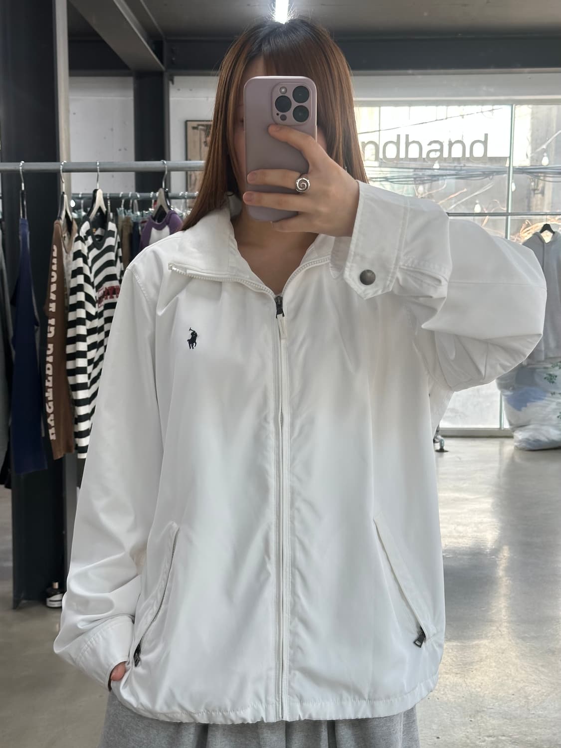 폴로랄프로렌 화이트 폴리쉘 패리자켓 상품이미지3