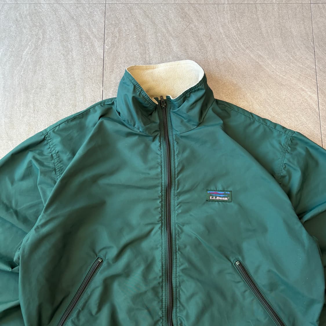 90s 90년대 엘엘빈 쓰리 시즌 그린 웜업 자켓 상품이미지3