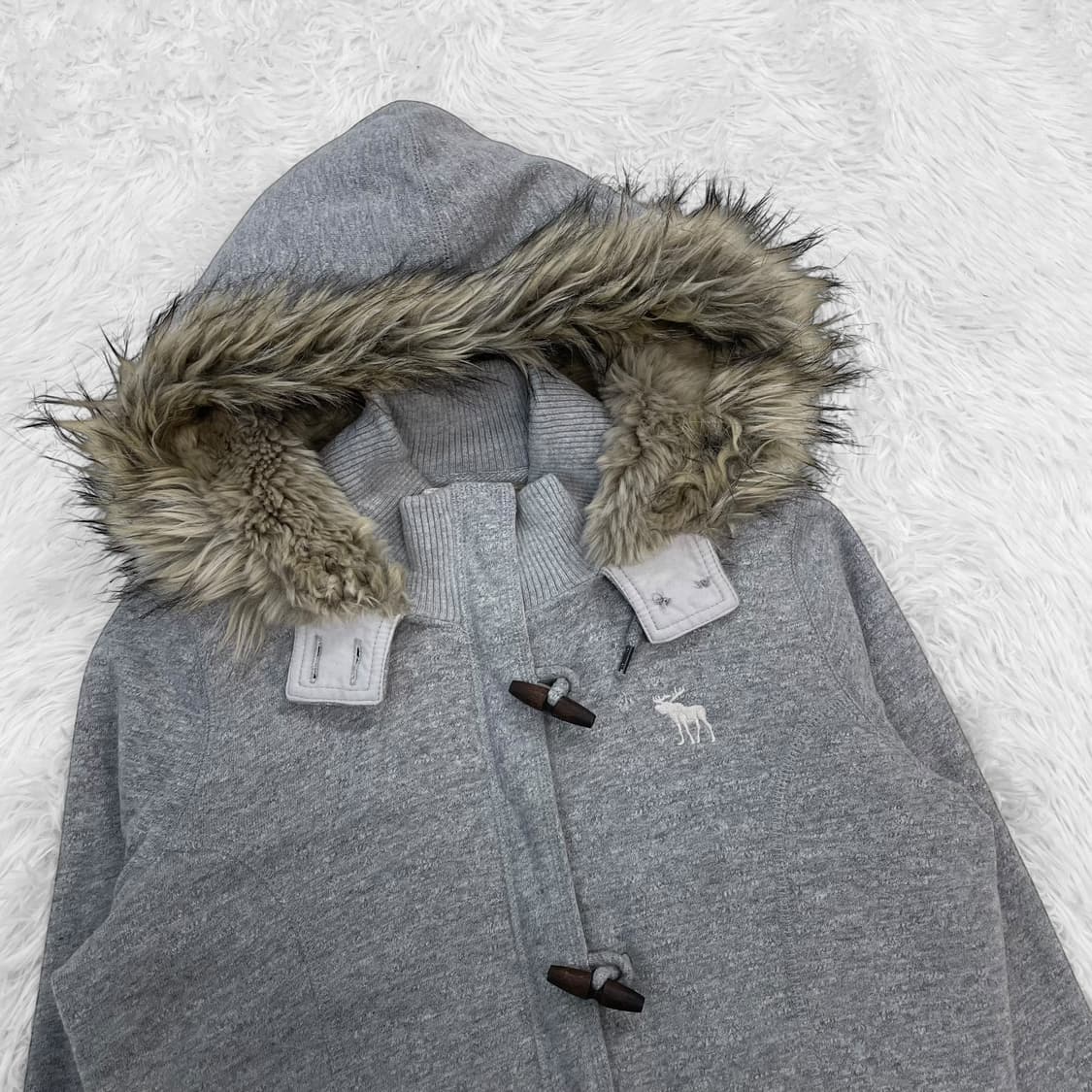 아베크롬비 울프죠 퍼 후드집업 그레이 상품이미지3