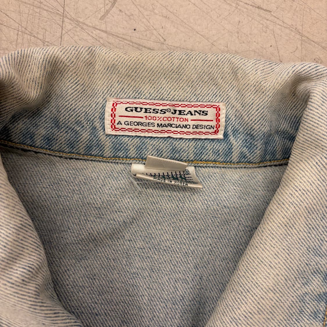 게스 올드 빅로고 더티워싱 데님 자켓 상품이미지4