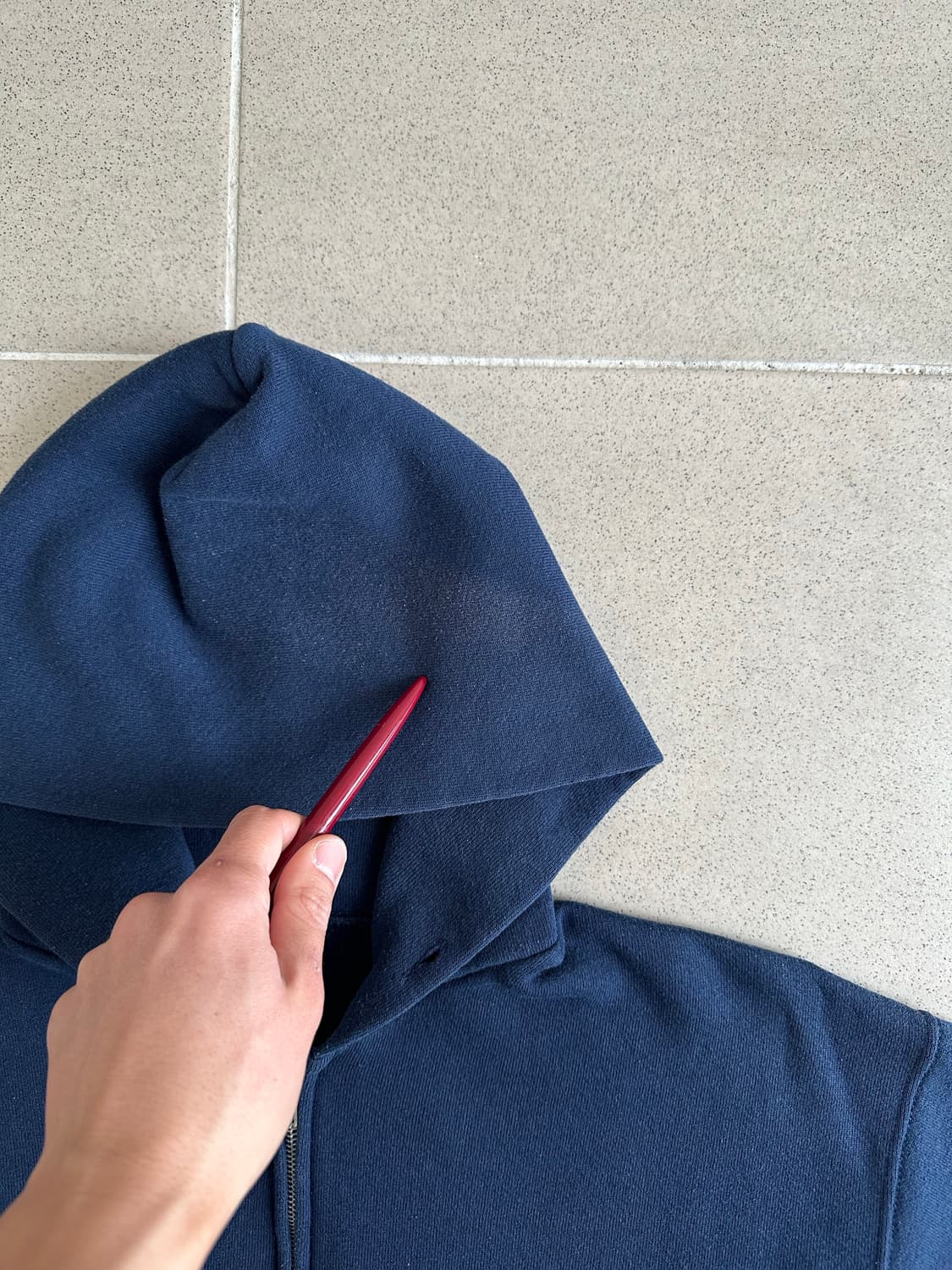 빈티지 러셀 후드집업 네이비 M 상품이미지6