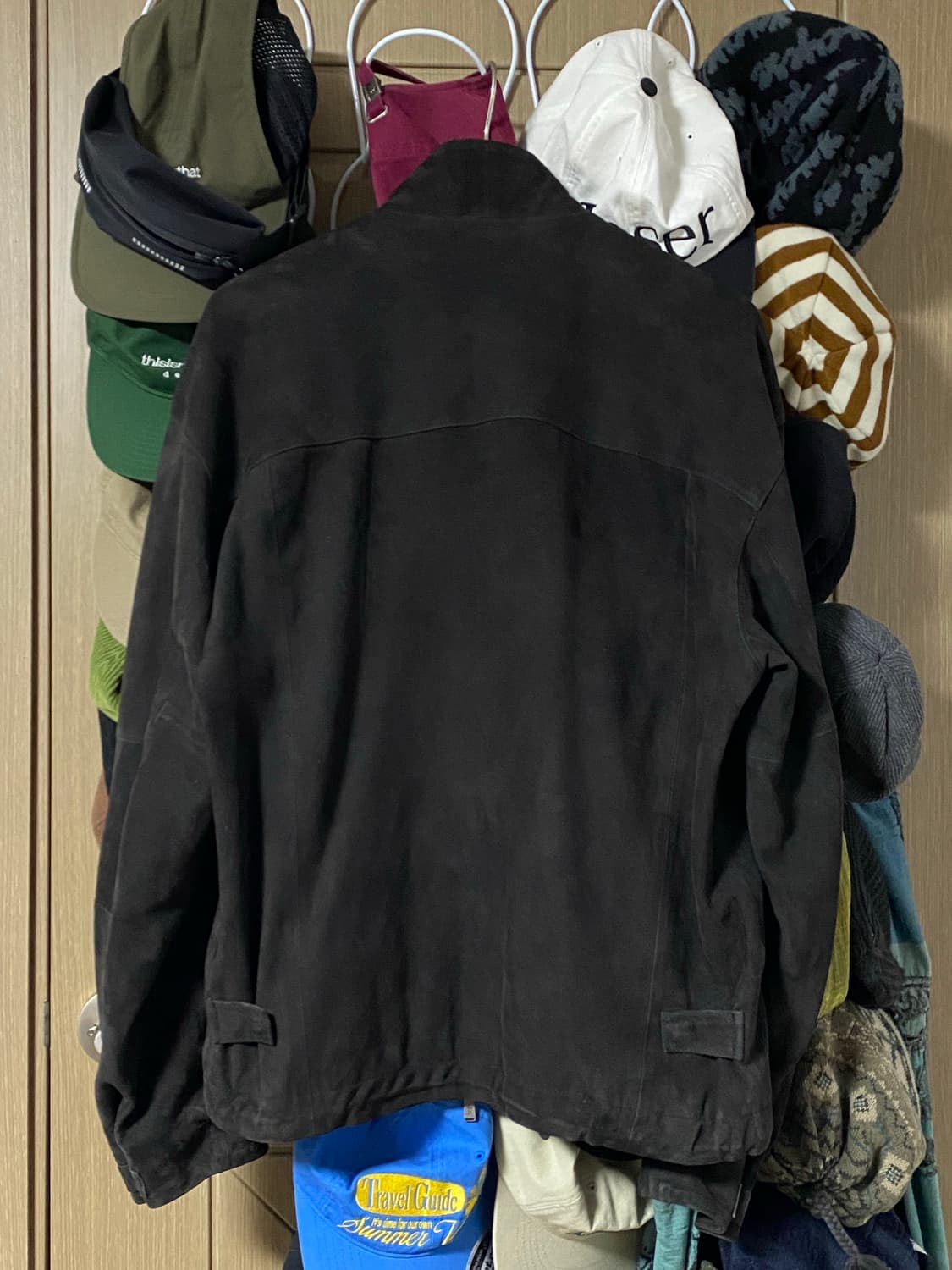 (2) 폴리테루 레더 스웨이드 파카 딥차콜 상품이미지4