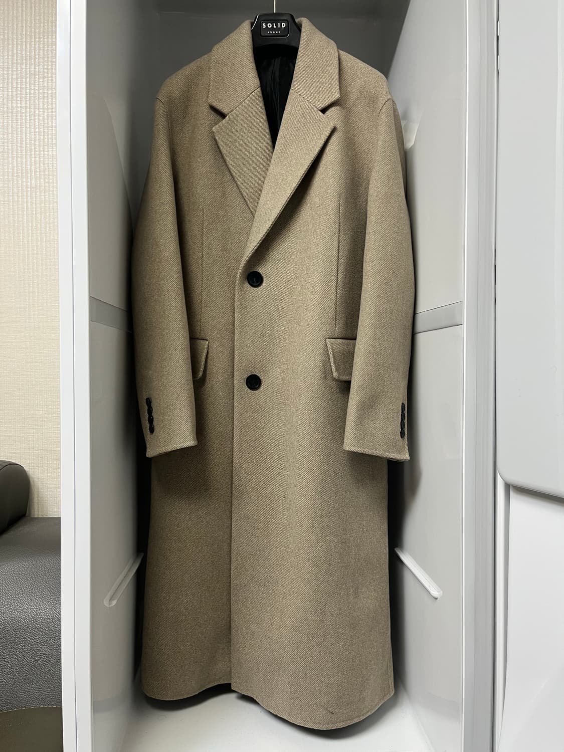 솔리드옴므 21fw 트윌 베이지 코트 46사이즈 상품이미지1