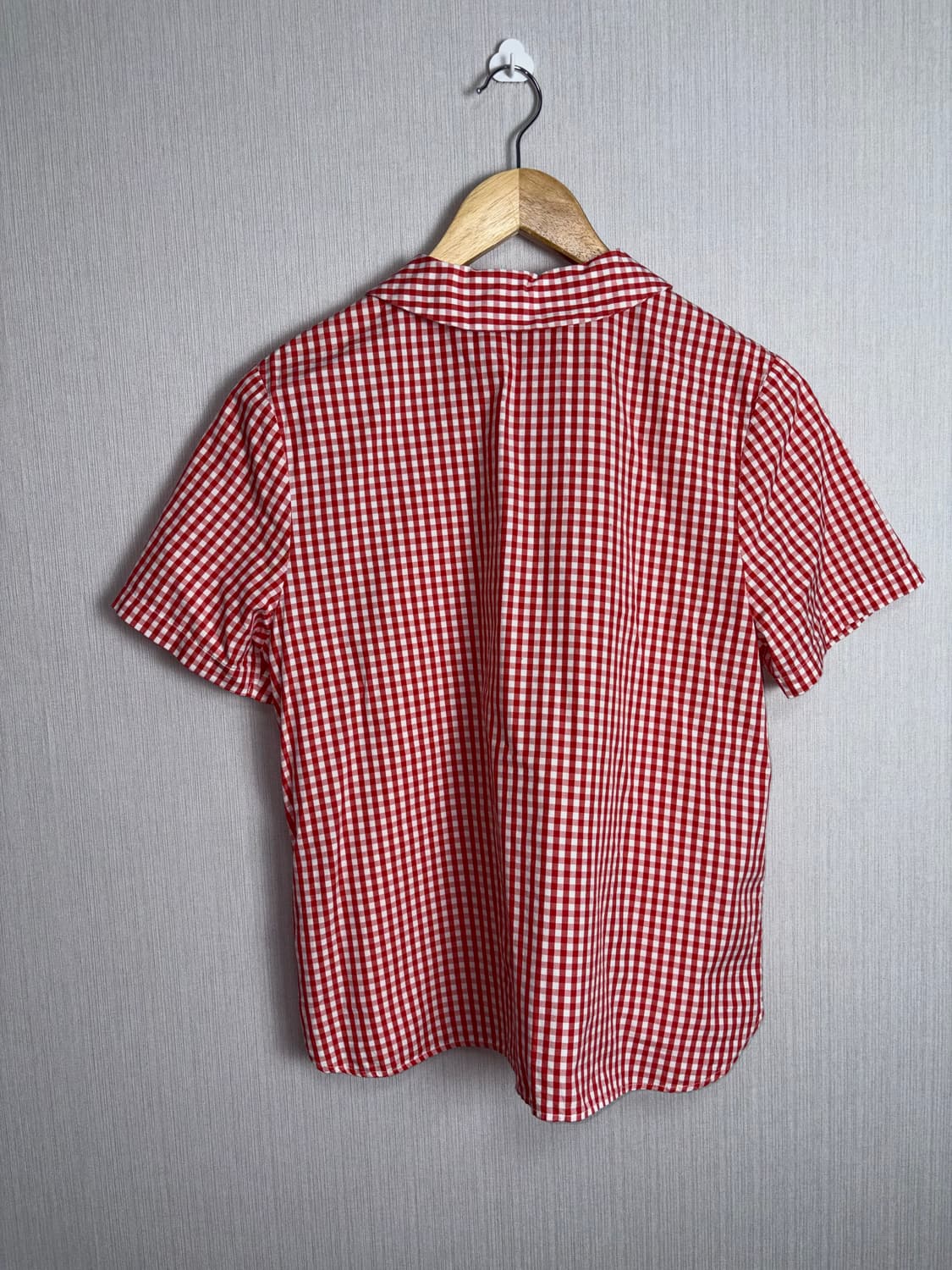 레드 체크 둥근 카라 블라우스 상품이미지9