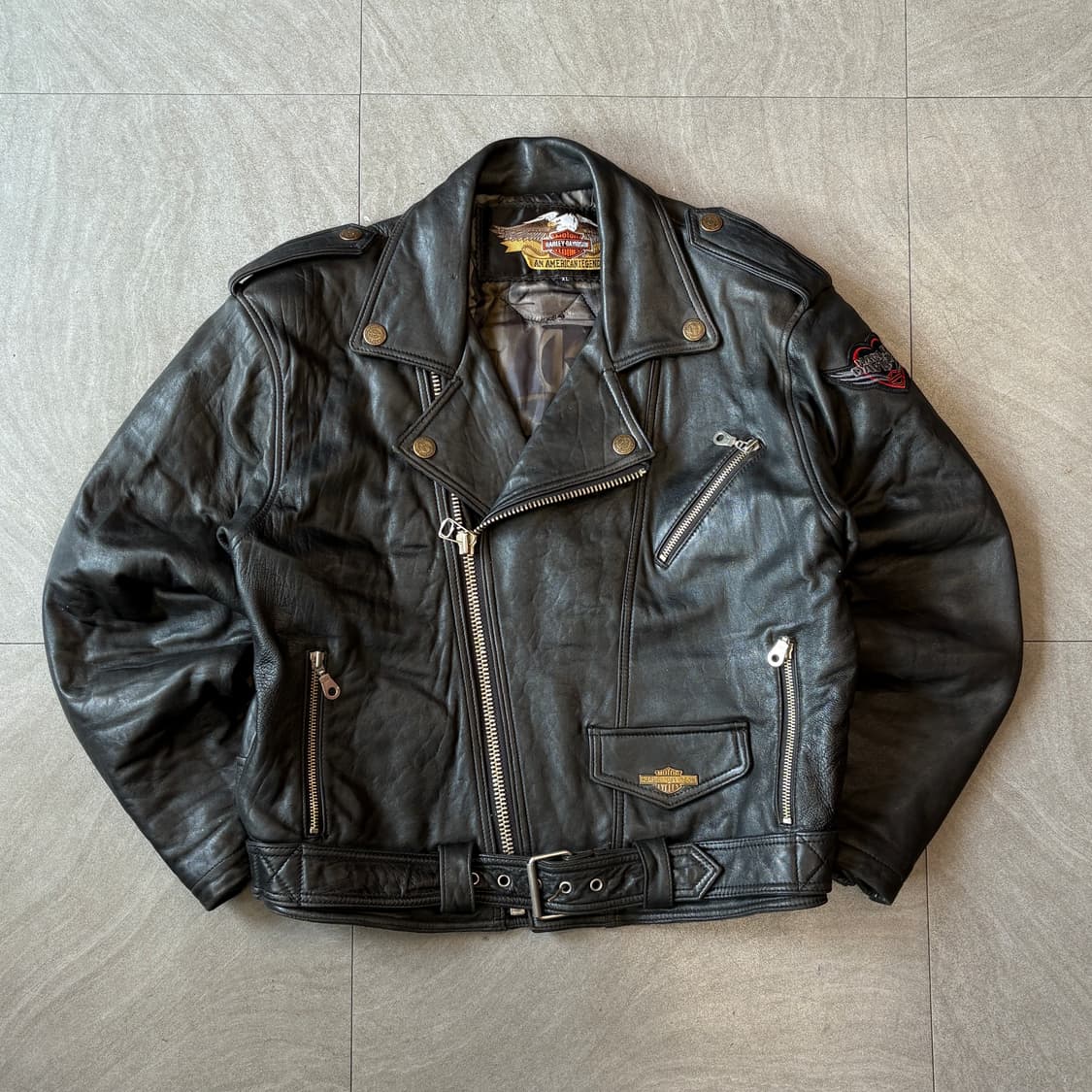 할리데이비슨 정품 더블 라이더 플레임 양가죽 자켓 상품이미지2