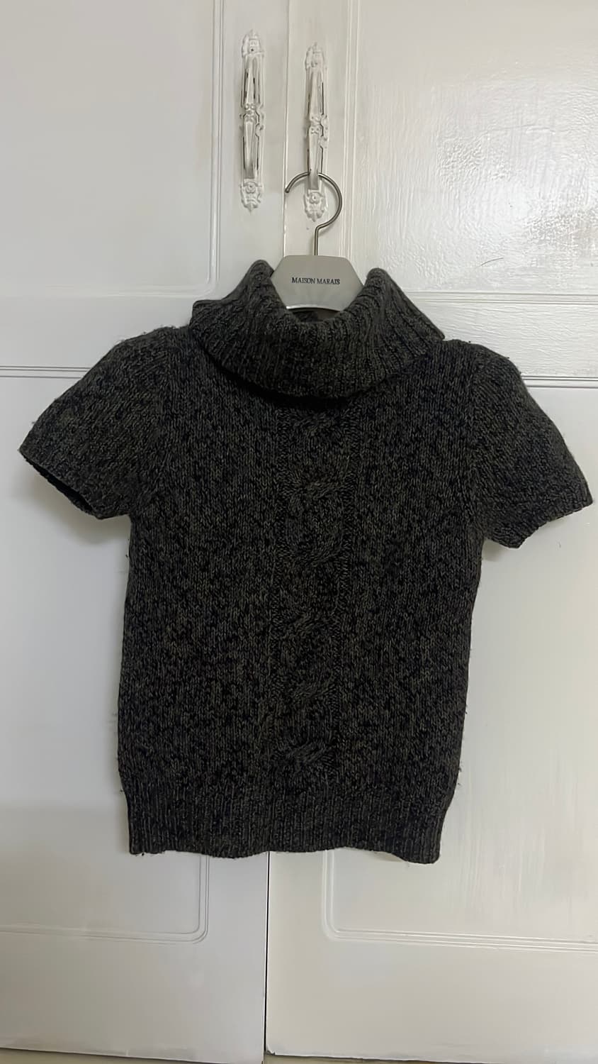 일본브랜드 반소매 목폴라 울니트 44 마른55 상품이미지1